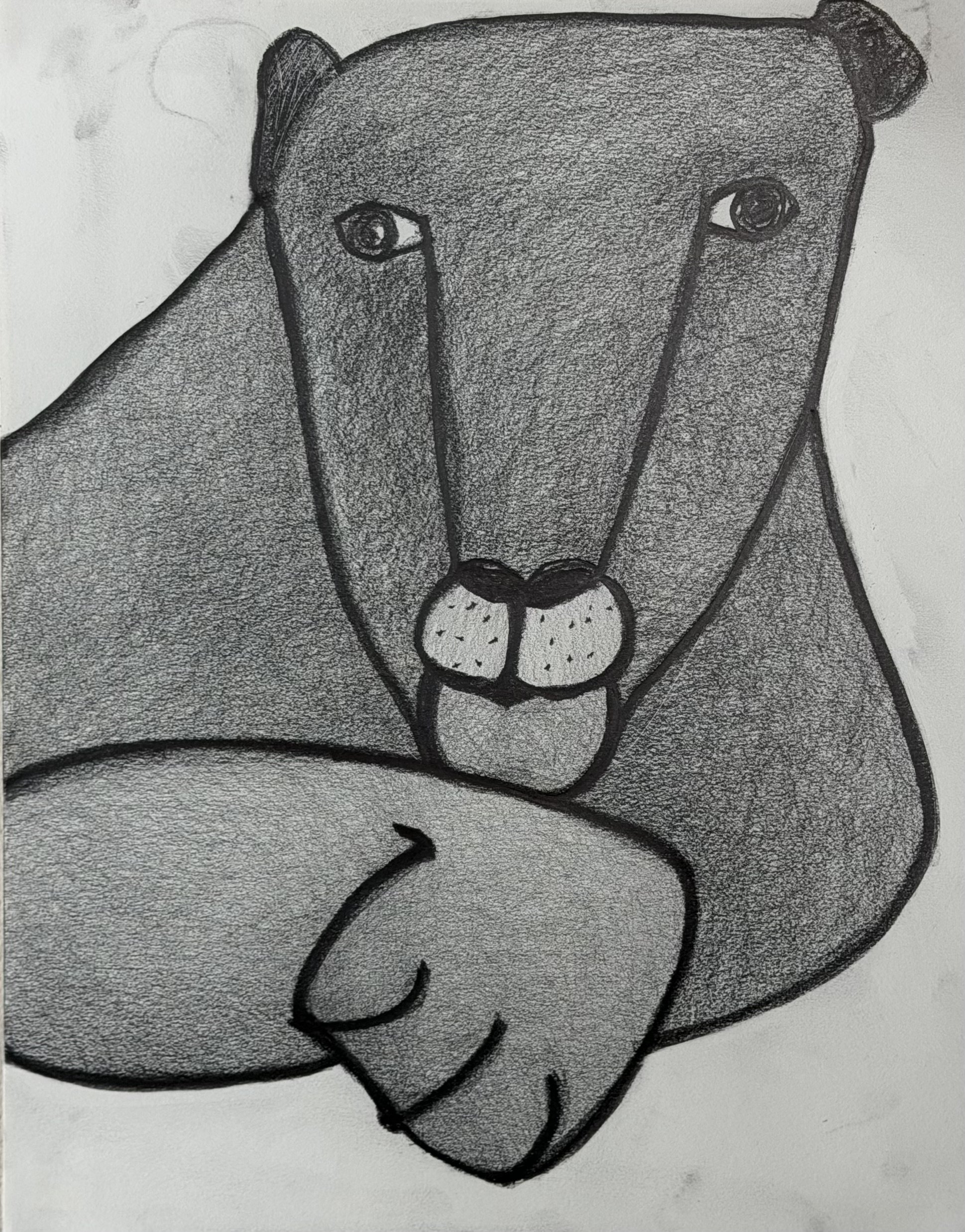 Lioness, graphite on paper, 12x9 inches, 2026
