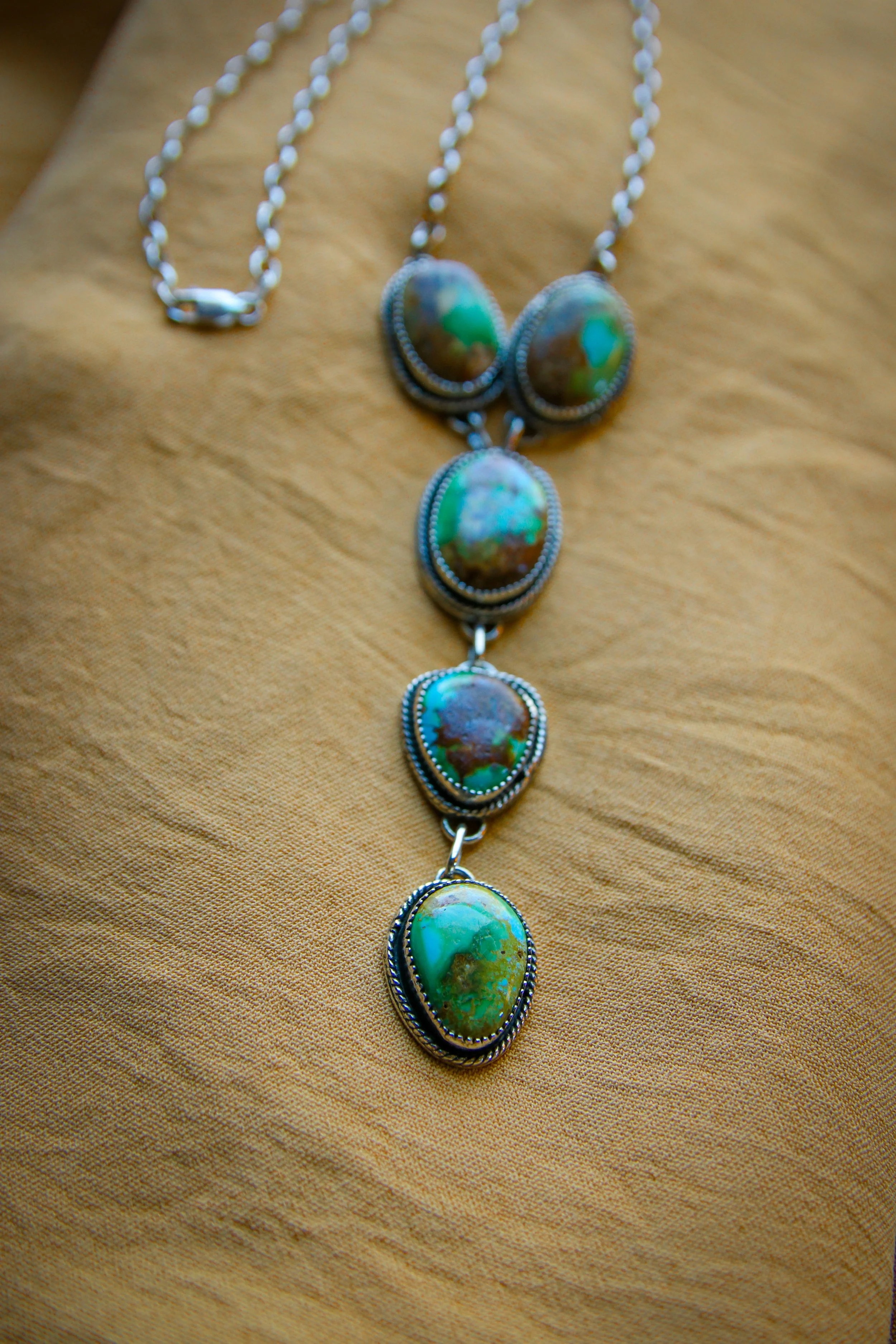 High Desert Flow Sonoran Mountain Boulder Turquoise Sterling Silver Necklace