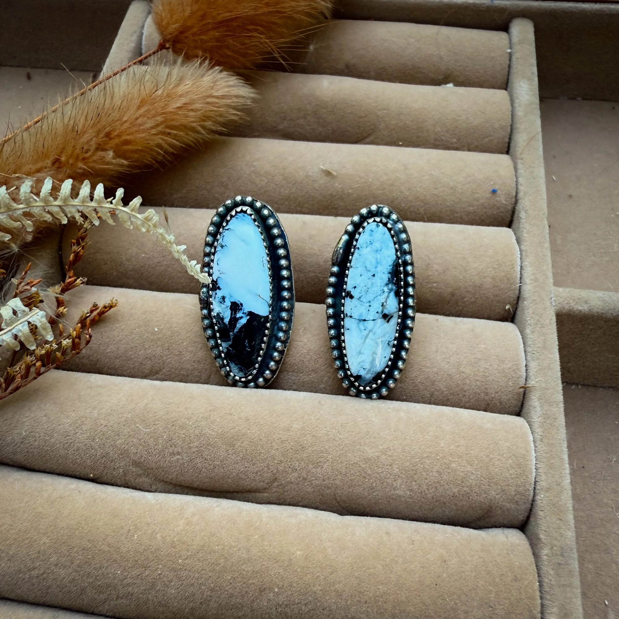 White Buffalo Earrings – Sterling Silver