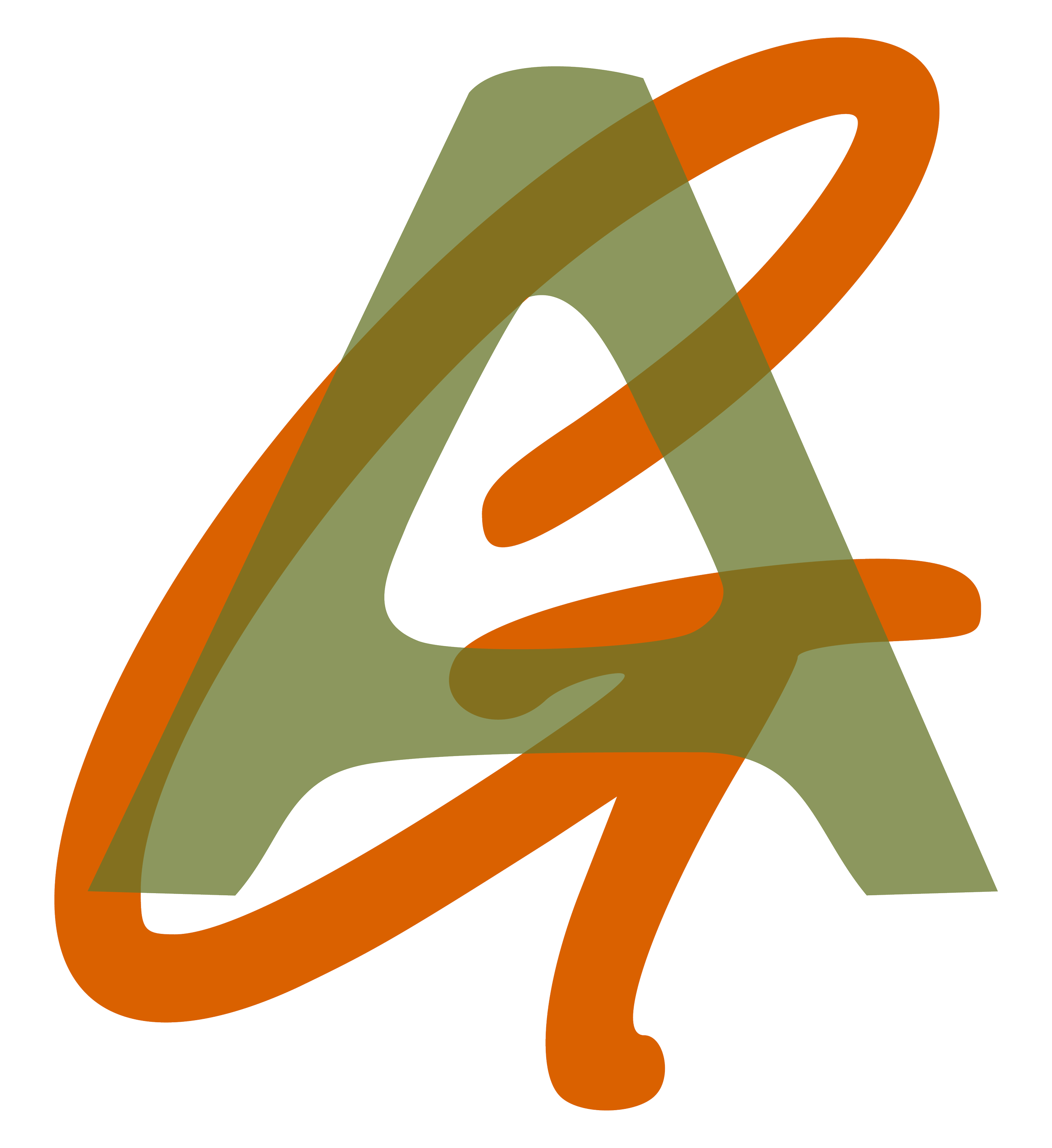 Abstract logo for Aromatic Gardens Dispensary with a green A and an orange G