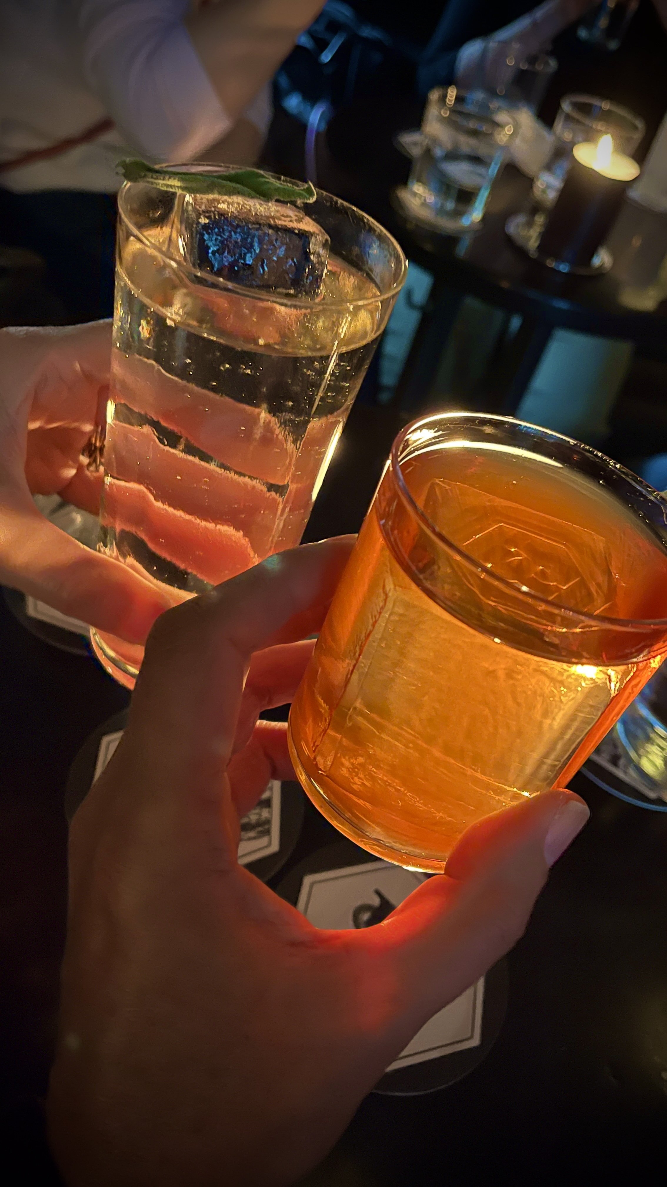 A pre-dinner cocktail at Himkok distillery.