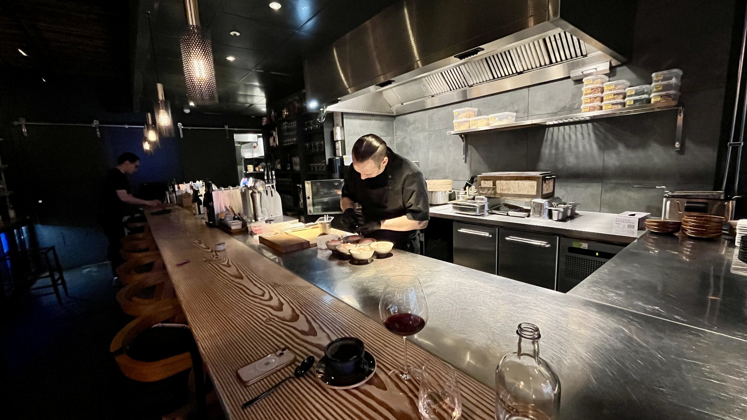 Ended a great day at Lulu where we watched Gabriel, our Romanian chef, effortlessly prepare our Japanese-inspired dinner in Norway. Fantastic.