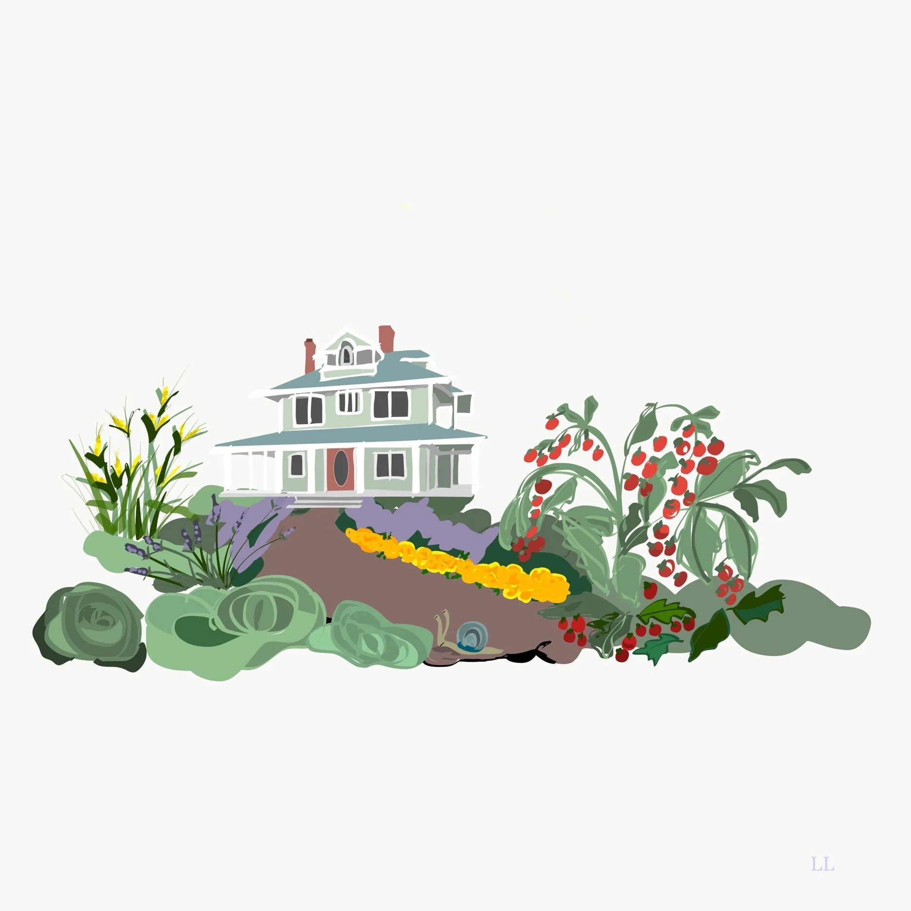 Front yard vegetable garden flower food veggie lawn alternative pollinators insects