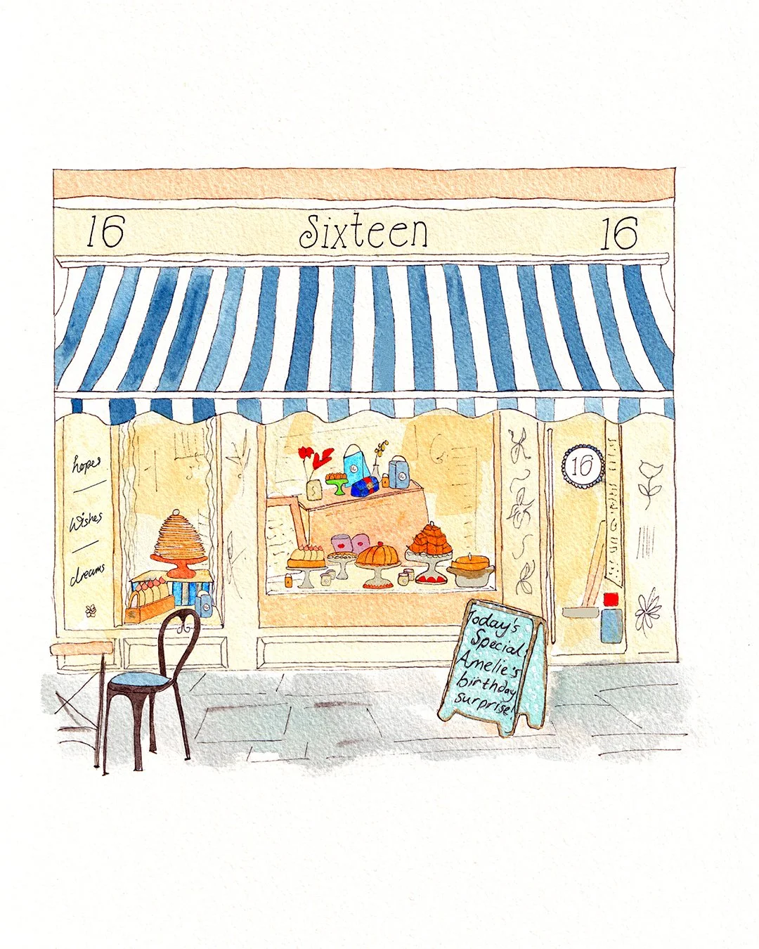 16th Birthday illustration - personal