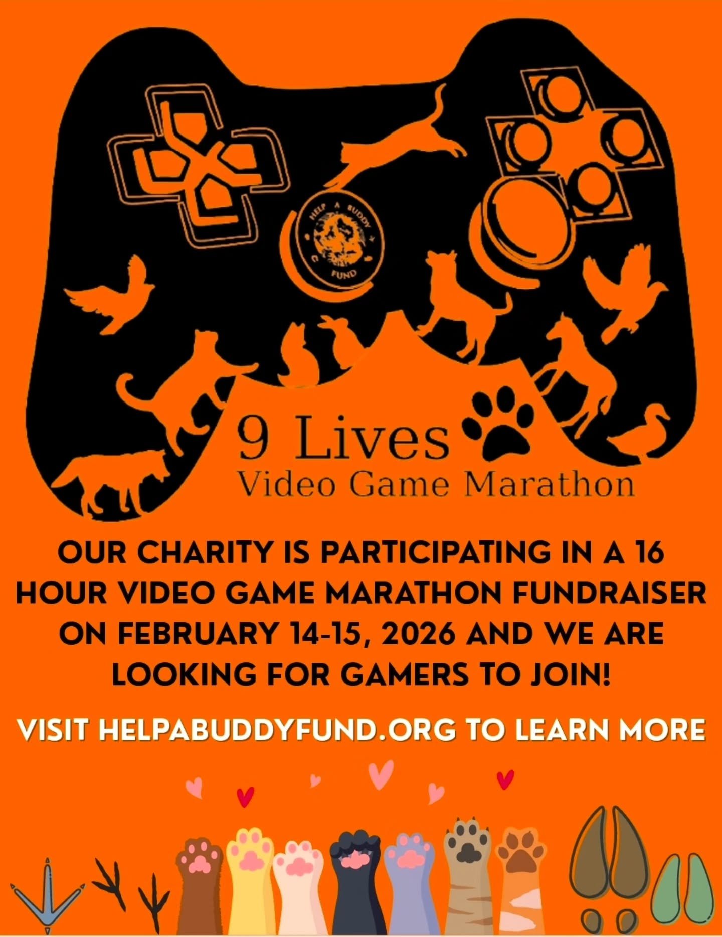 Registration is open!! Who's in?  Where's our gamers at?  Let's build the biggest team ever! #helpabuddyfund @helpabuddyfund #parrotrescue #gamingfundraiser