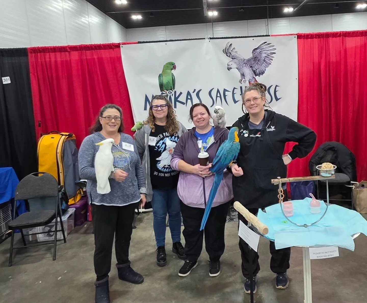 Edmonton Pet Expo 2026 Recap! 🎉

A heartfelt thank-you to our incredible Day 2 volunteers &mdash; Sandra, Tracy, MJ, and Nicole &mdash; and to our amazing feathered friends who shared the weekend with us: Teagan the Blue &amp; Gold Macaw, Lois the P