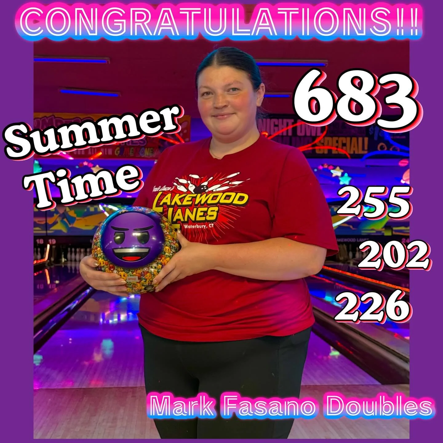 🚨AWESOME🚨BOWLING🚨ALERT🚨 SUMMER REPRESENTING THE LAKEWOOD LADIES !!! SET HER NEW PERSONAL BEST THIS MORNING!! 255 202 226. 683 🔥!!