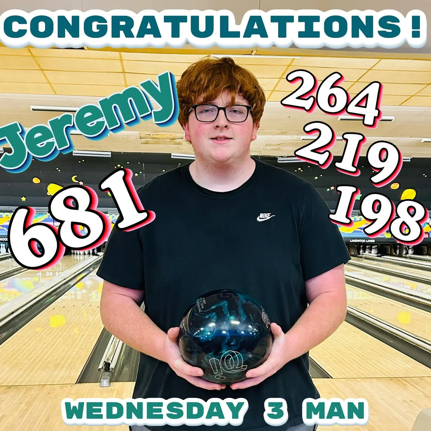🚨AWESOME🚨BOWLING🚨ALERT🚨  NEW BOWLER JEREMY SET HIS  NEW PERSONAL BEST!! #wednesday3man