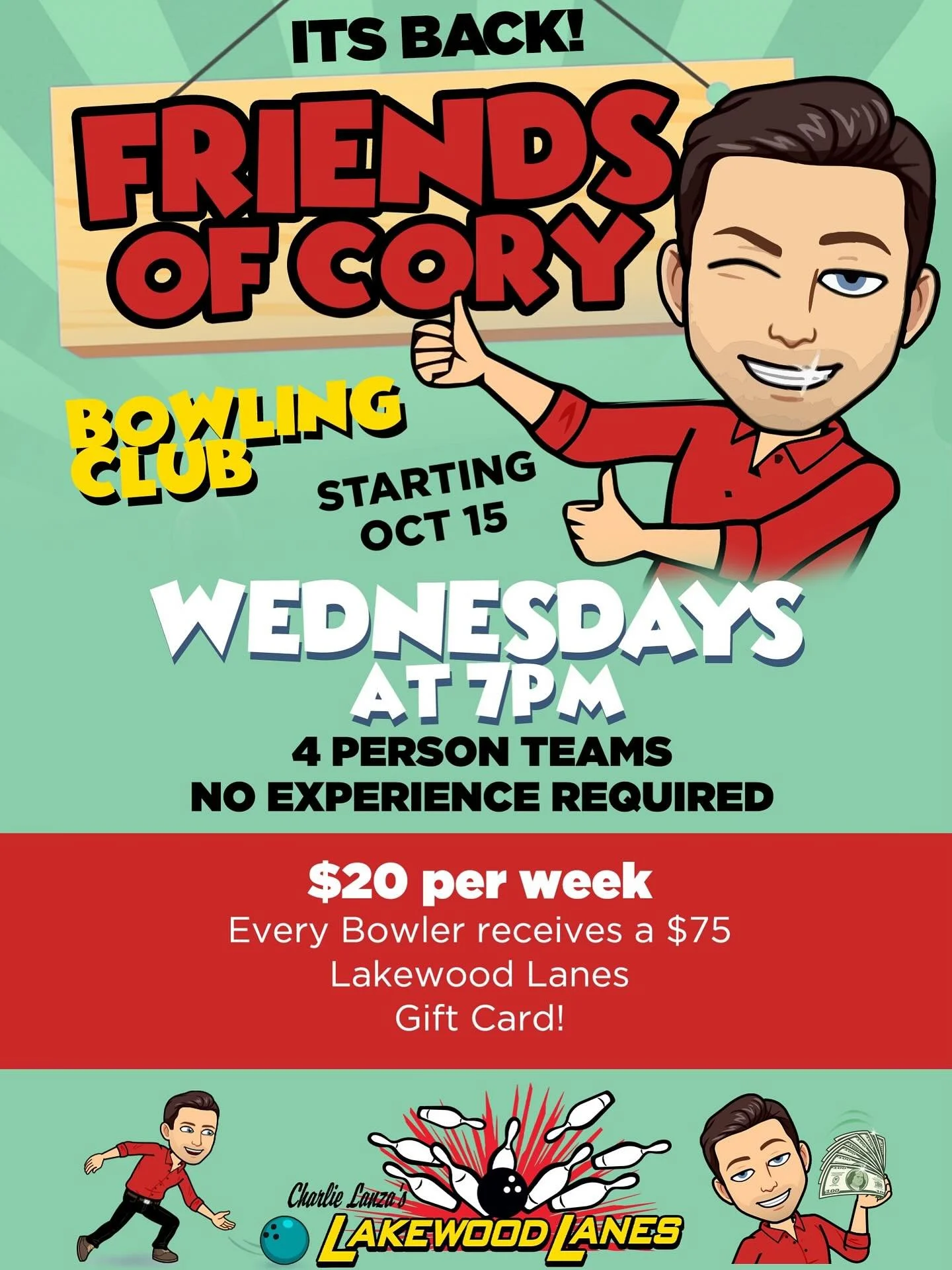 FRIENDS OF CORY !!!! 
THE LEAGUE YOU ALL BEEN WAITING FOR IS BACK!!! Sign up NOW!!!