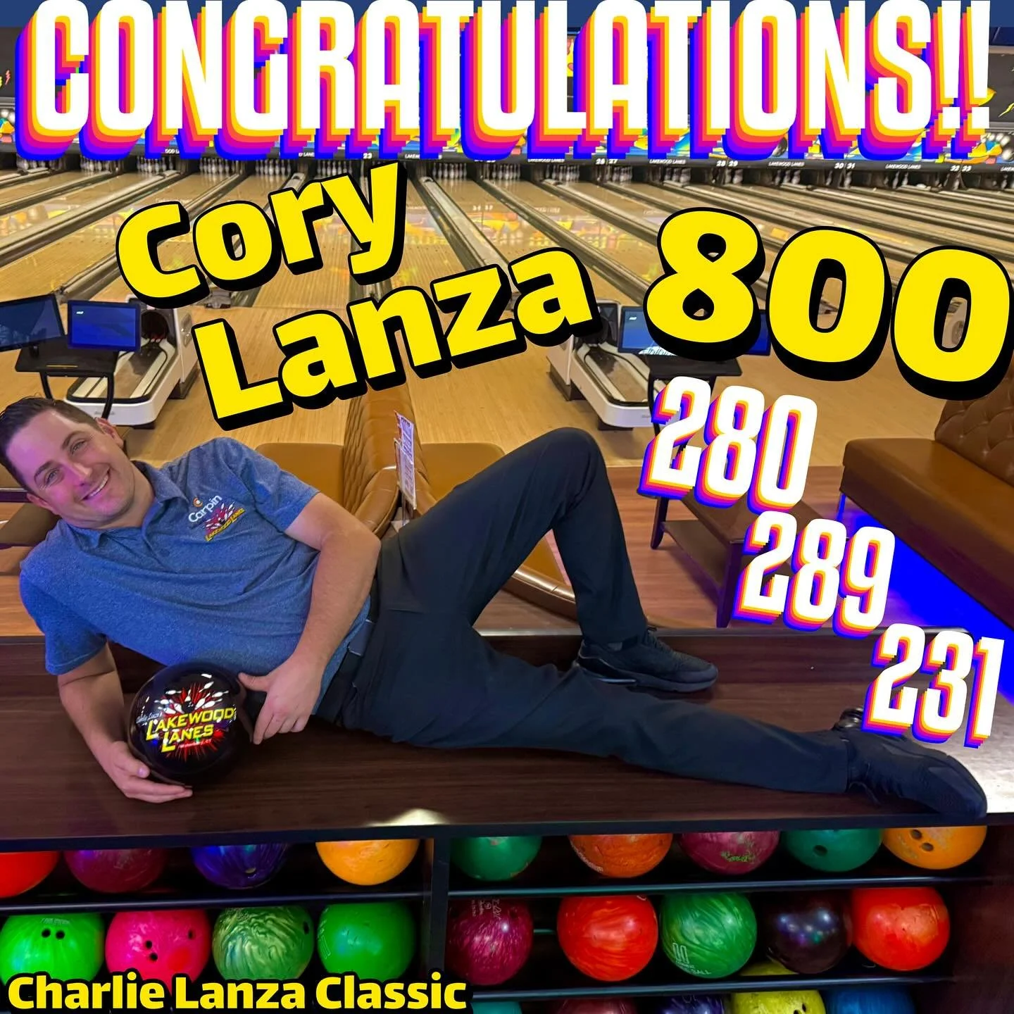 🚨INCENTIVE🚨WINNER🚨ALERT🚨 Cory Lanza hitting a perfect 800 series on the dot!! To take home the 3rd and final prize for the season !! #charlielanzaclassic