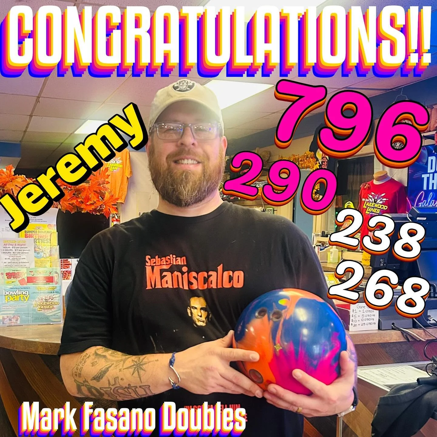 🚨HIGH🚨BOWLER🚨TODAY🚨CONGRATULATIONS JEREMY!! Rolled a nice high set this morning!! No stopping him today!!!