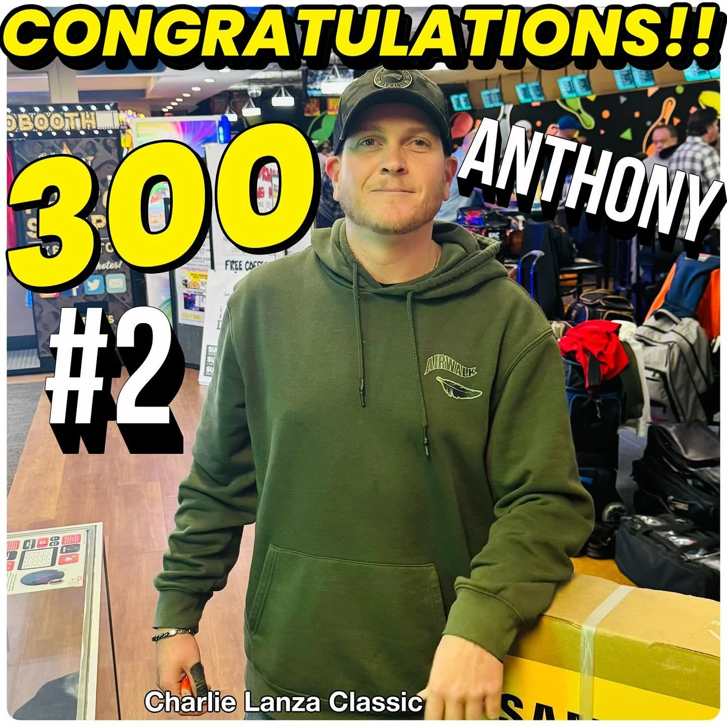🚨PERFECT🚨GAME🚨ALERT🚨CONGRATULATIONS ANTHONY!!! Coming out strong game one with a perfect 12 in a row!!!! 300!!!!! #charlielanzaclassic