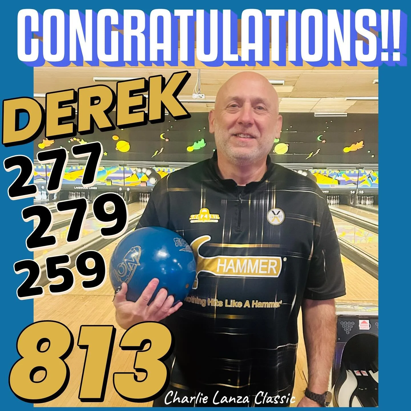 🚨AWESOME🚨BOWLING🚨ALERT🚨 CONGRATULATIONS DEREK!!!! Knocking all the pins down all night!! With a 813 series!! #charlielanzaclassic