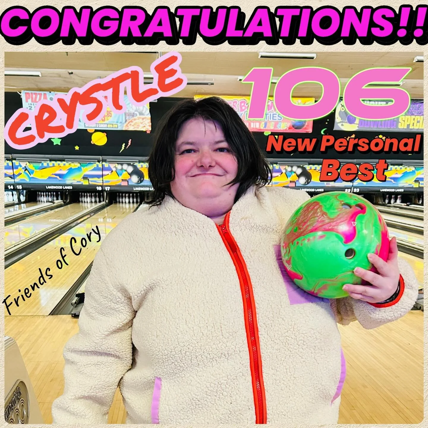 🚨NEW🚨PERSONAL🚨BEST🚨 CONGRATULATIONS CRYSTEL YOU GO GIRL !!! Going to ROLL HIGHER AND HIGHER!! #friendsofcory