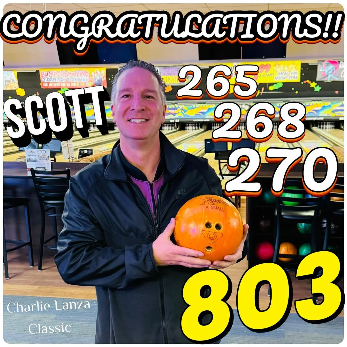 🚨HIGH🚨BOWlING🚨ALERT🚨 ARE HIGH BOWLER OF THE NIGHT!!!!!! (with a 8lb house ball) YOU SEEN HIM BEFORE YOU SEE HIM AGAIN!!! SCOTT !!!!! #charlielanzaclassic