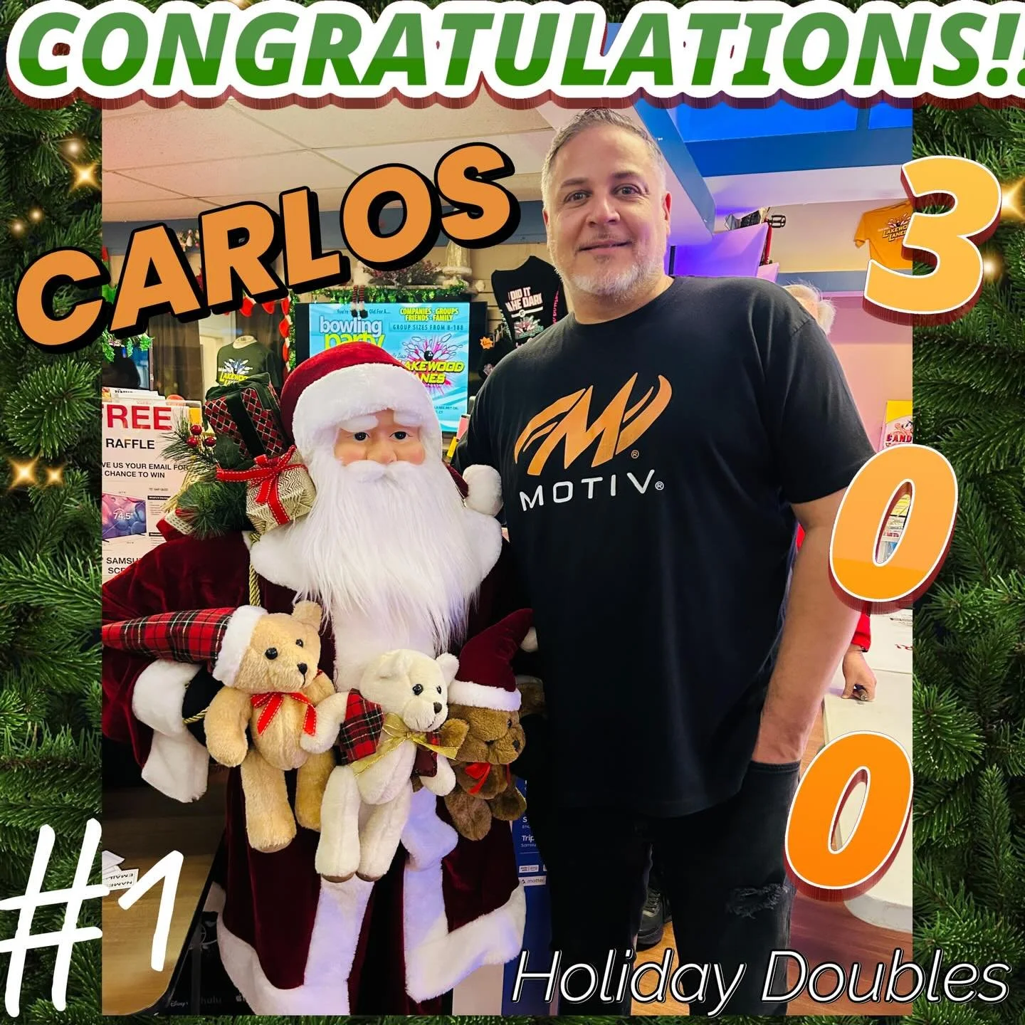 🚨PERFECT🚨GAME🚨ALERT🚨  YET ANOTHER FIRST 300 @lakewoodlanes for CARLOS (aka Charlie) IN THE HOLIDAY DOUBLES TOURNAMENT!! #holidaysoubles
