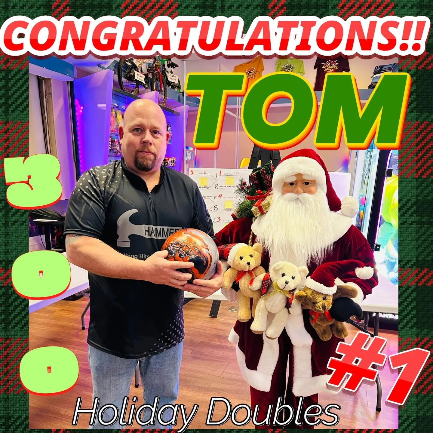 🚨PERFECT🚨GAME🚨ALERT🚨  CONGRATULATIONS TOM!!! FIRST EVER 300!! Showing OUT in the Holiday Doubles Tournament!!! #holidaysoubles
