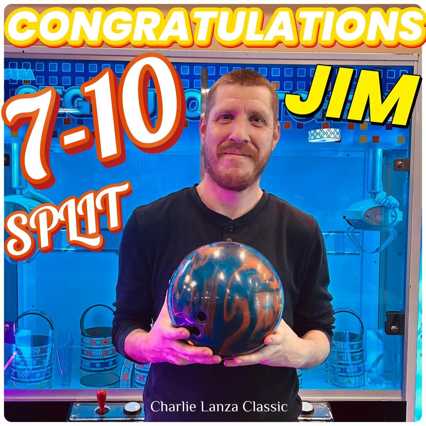 🚨TRICK🚨SHOT🚨ALERT🚨THIS GUY MADE THE ALMOST IMPOSSIBLE POSSIBLE!! Picked up the 7&mdash;&mdash;&mdash;10 split!! Congratulations Jim !! #charlielanzaclassic