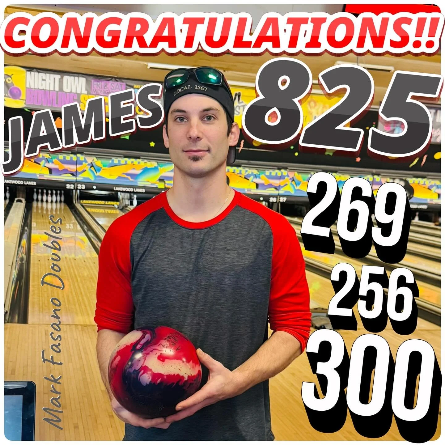 🚨AWESOME🚨BOWLING🚨ALERT🚨HAD A NICE 300 GAME AND A 825 SERIES ALL IN ONE THIS MORNING!! 
Congratulations JIMMY !!! #markfasanodoubles