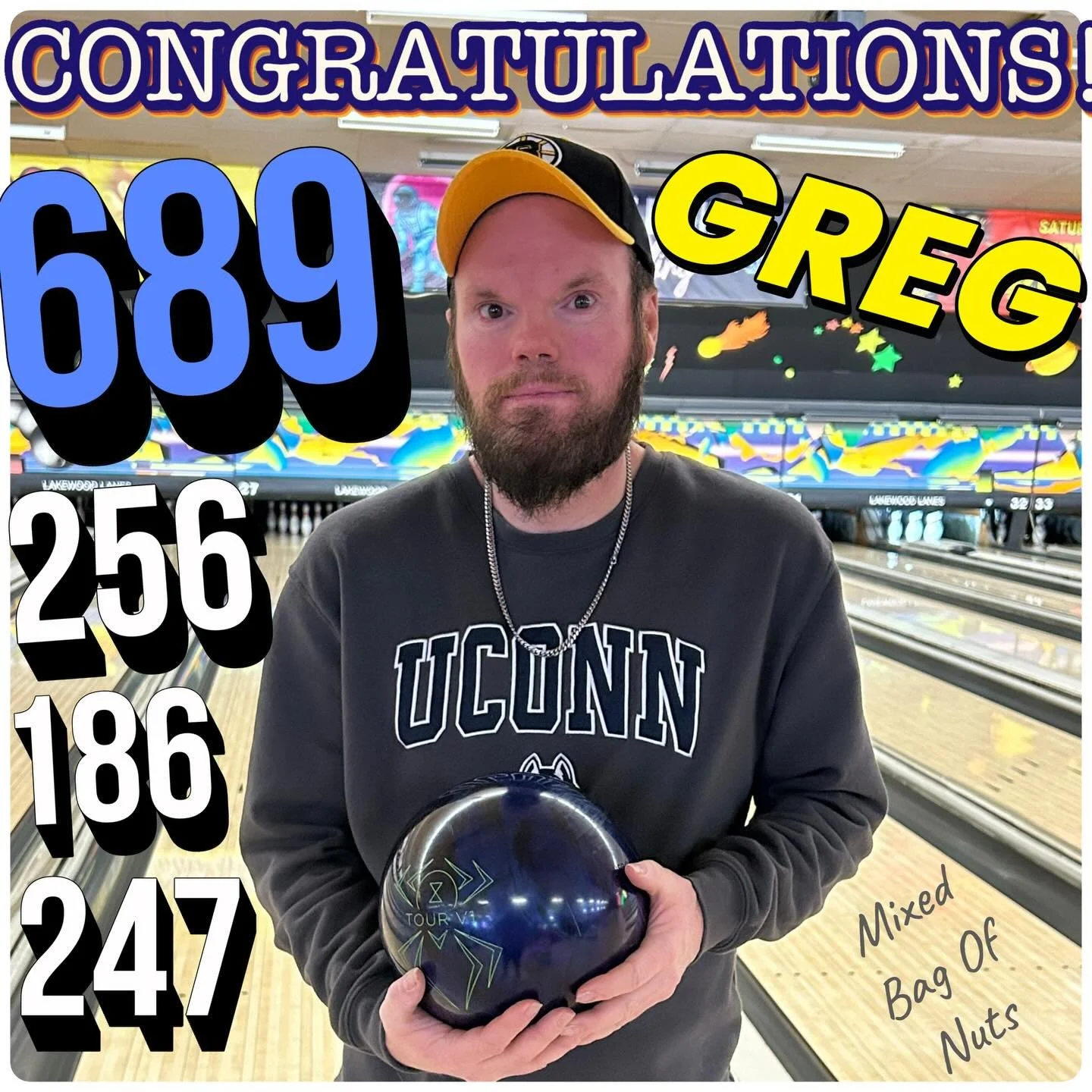 🚨AWESOME🚨BOWLING🚨ALERT🚨CONGRATULATIONS GREG!! Setting his new personal HIGH  game and series !!! #mixedbagofnuts🥜