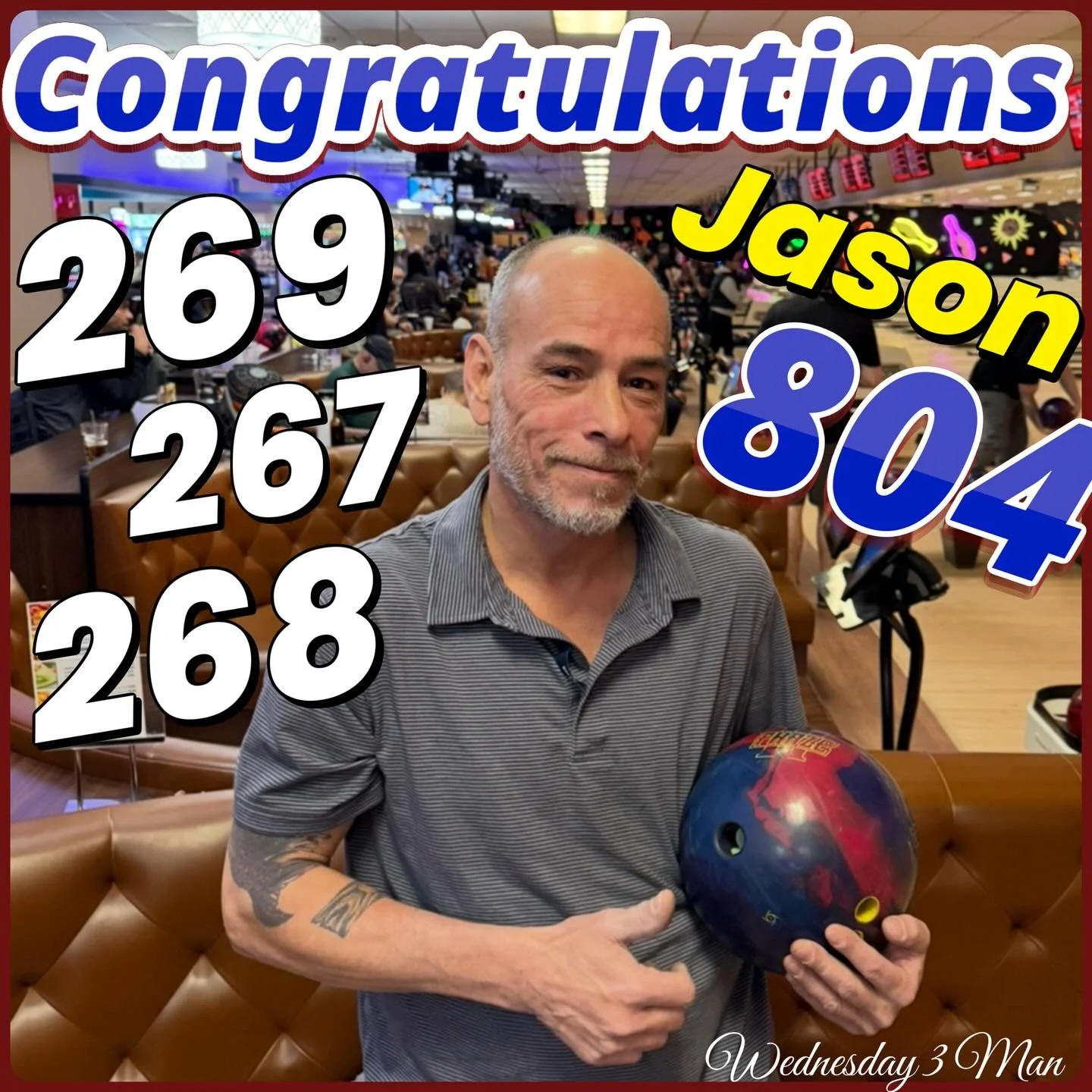 🚨AWESOME🚨BOWLING🚨ALERT🚨 JASON IS A BOWLER !!! Congratulations with your 804 series!!! #wednesday3man