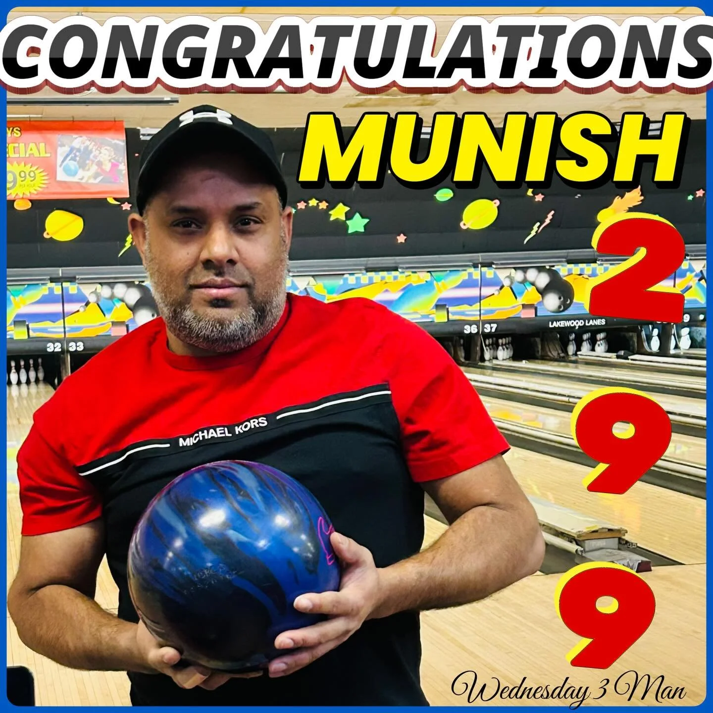 🚨HIGH🚨GAME🚨ALERT🚨 WE HAVE A HIGH GAME AND PERSONAL BEST 299 pesky 5 pin got him !! Congratulations Munish it&rsquo;s coming soon !!! #wednesday3man