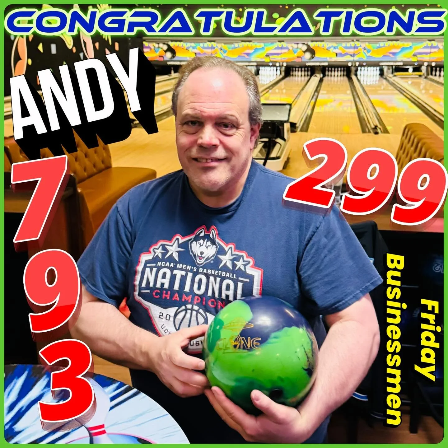 🚨AWESOME🚨BOWLING🚨ALERT🚨 ANDYS ON A ROLL!!! Congratulations!! High game of 299 ending with an amazing series of 793!!!! #fridaybusinessmen