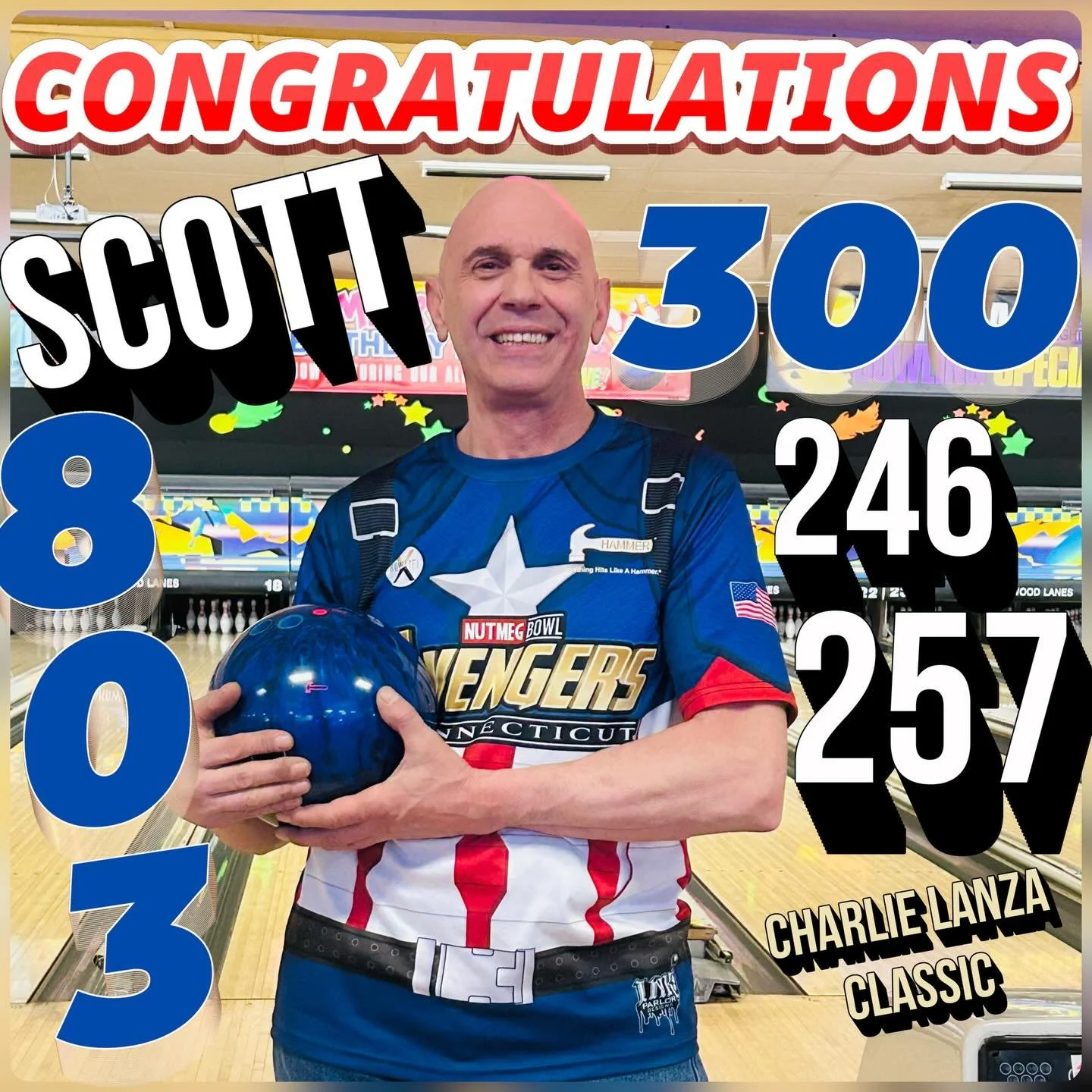 🚨PERFECT🚨BOWLING🚨ALERT🚨. Another guy who made the night HIS!! Scott Marino !!! Rolling 300 #10 with a 803 series!!! ☄️🔥#charlielanzaclassic