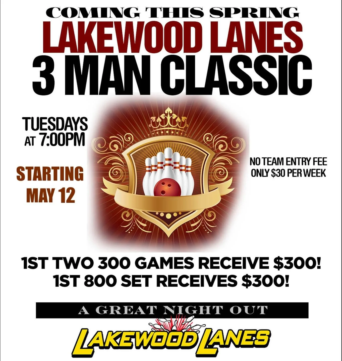 TUESDAY 3 MAN!!! Starting MAY 12th!!! SIGN UP NOW!!! @summer_rs_ will be waiting !!