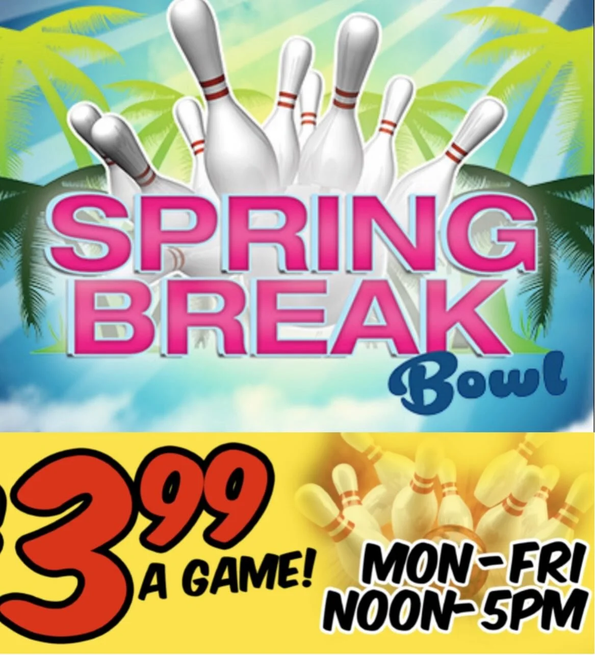 🌷The weather is nice 
LAKEWOOD LANES IS COOL!! 😎