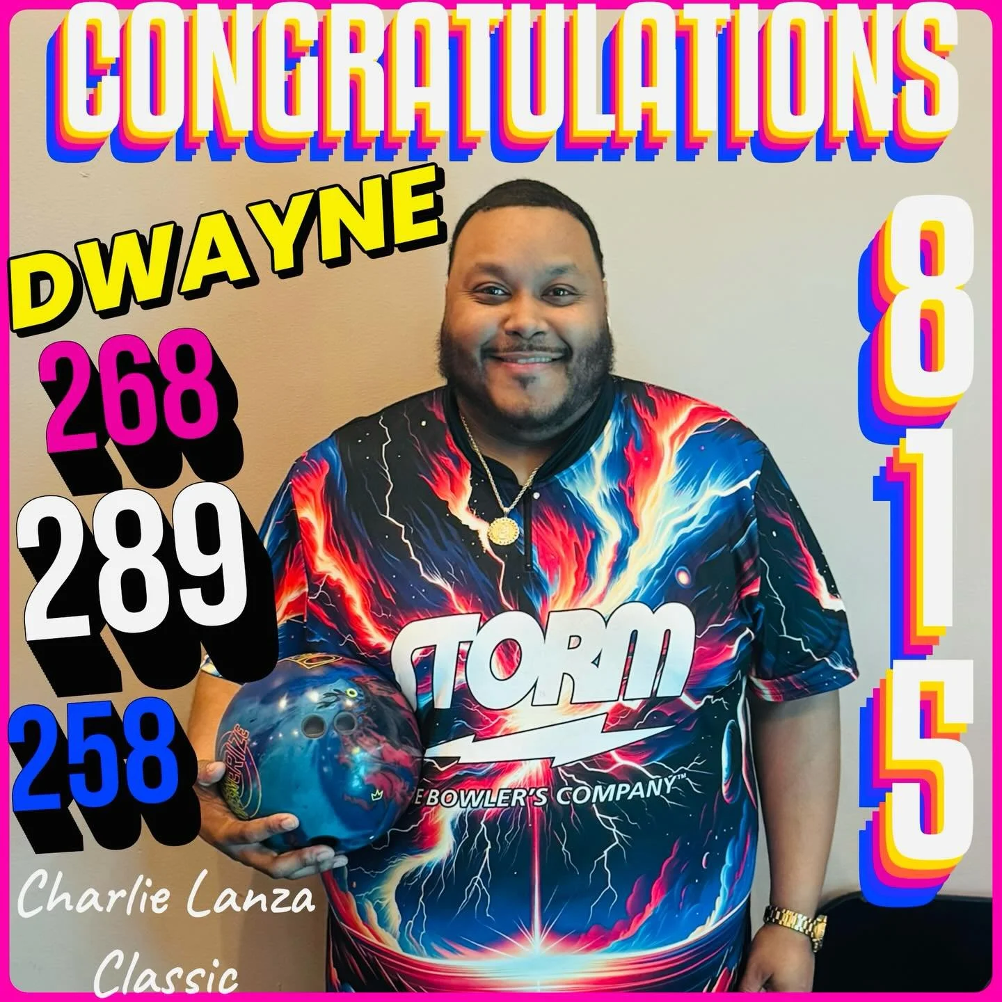 🚨AWESOME🚨BOWLING🚨ALERT🚨 
D-WAYNE  came rolling in a 🔥HOT 815🔥series!!! #charlielanzaclassic