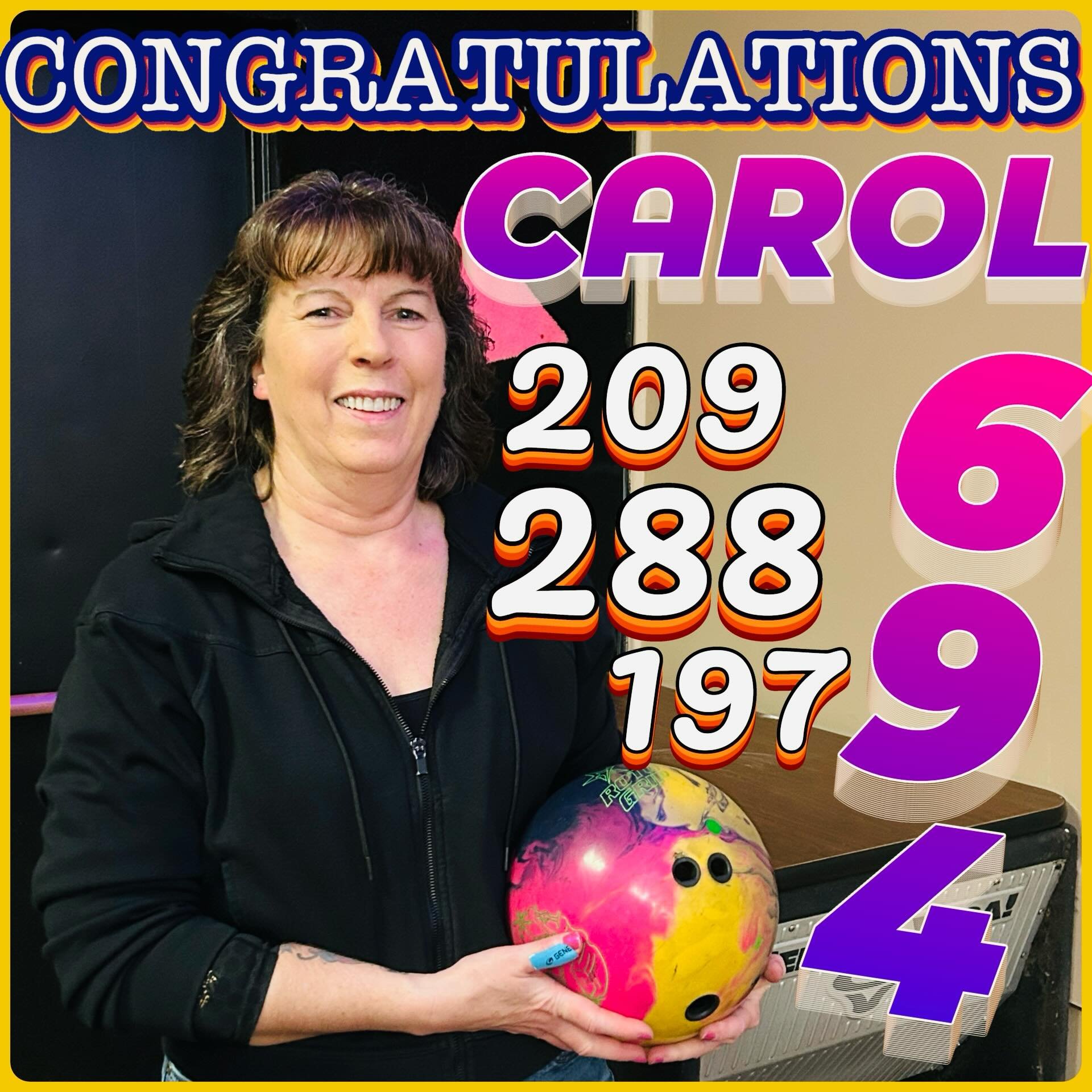 🚨AWESOME🚨BOWLING🚨ALERT🚨AND A PERSONAL BEST FOR CAROOOOOLLLL!!!
Girls do it too!!! High game of 288!!! High series of 694!!!! #wednesday3man