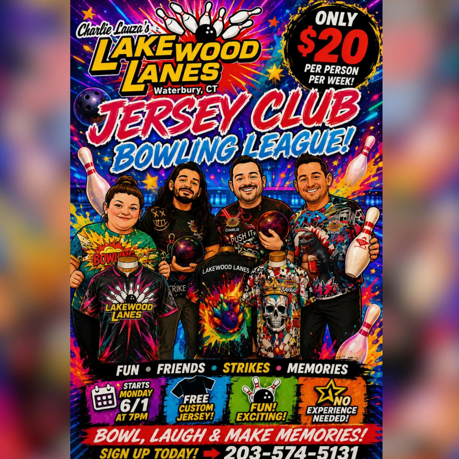 ROUND 2 !!!! What&rsquo;s better than blowing together with your family and friends!?!?! BOWLING IN STYLE WITH YOUR FAMILY &amp; FRIENDS!!! 
Everyone gets a FREE CUSTOM JERSEY OF CHOICE!!!