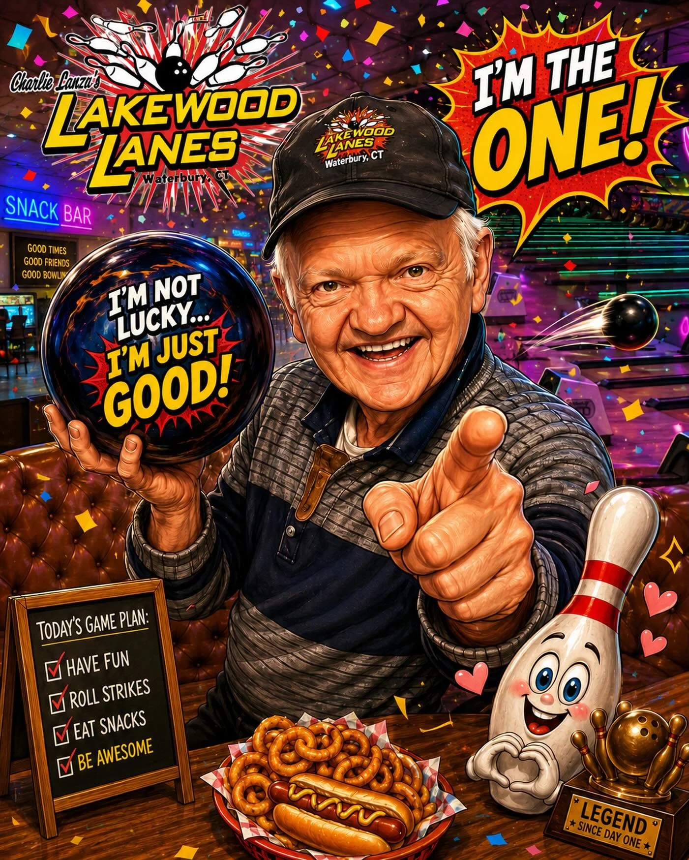 Billy is excited for a weekend of fun at Lakewood Lanes!! Knicks! Yankees! They can do it!
