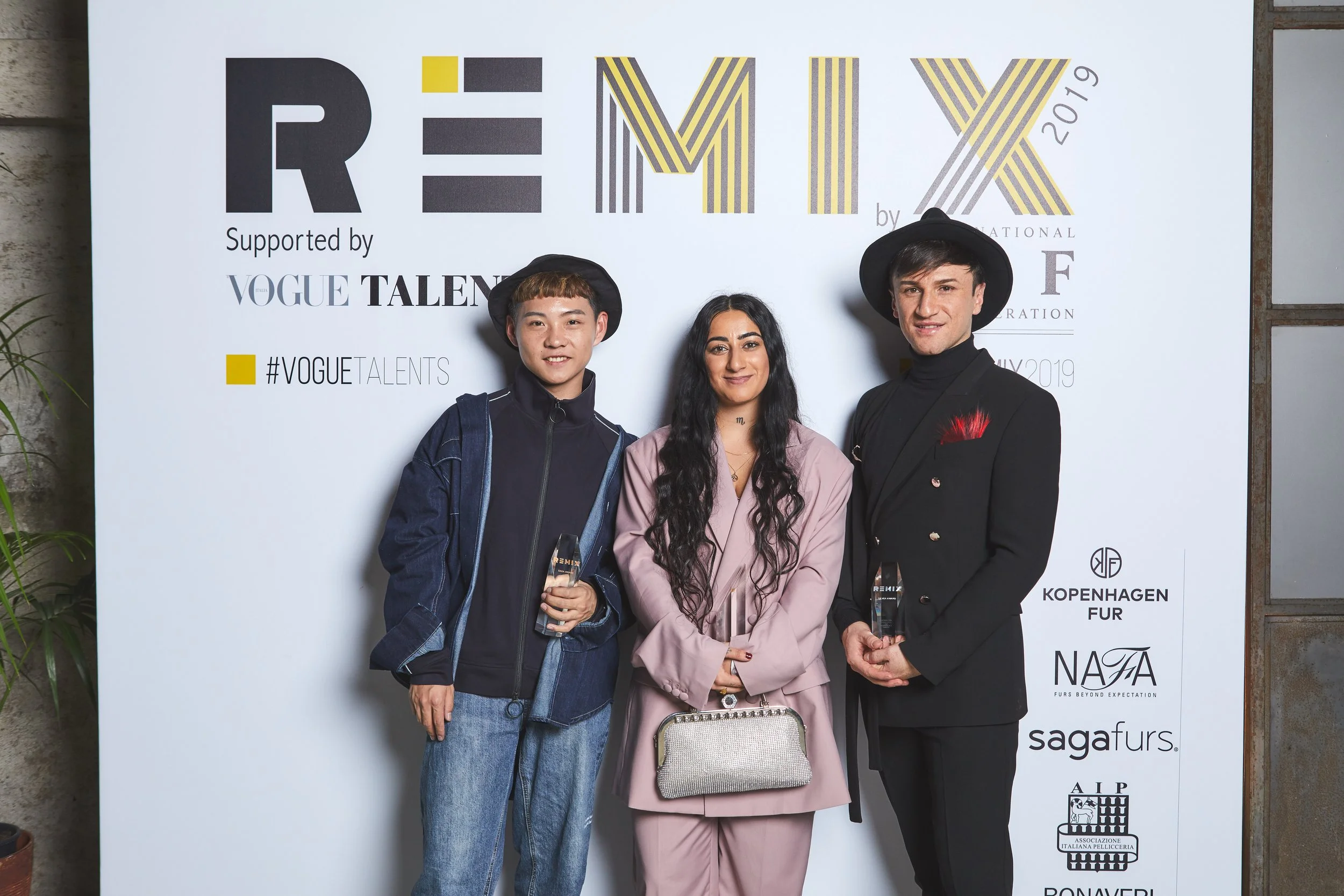 (Left to right) Saga award winner Dong Wang from China, REMIX Gold winner Berivan Cemal from the Netherlands and REMIX silver winner Hüseyin Özer from Turkey.jpg