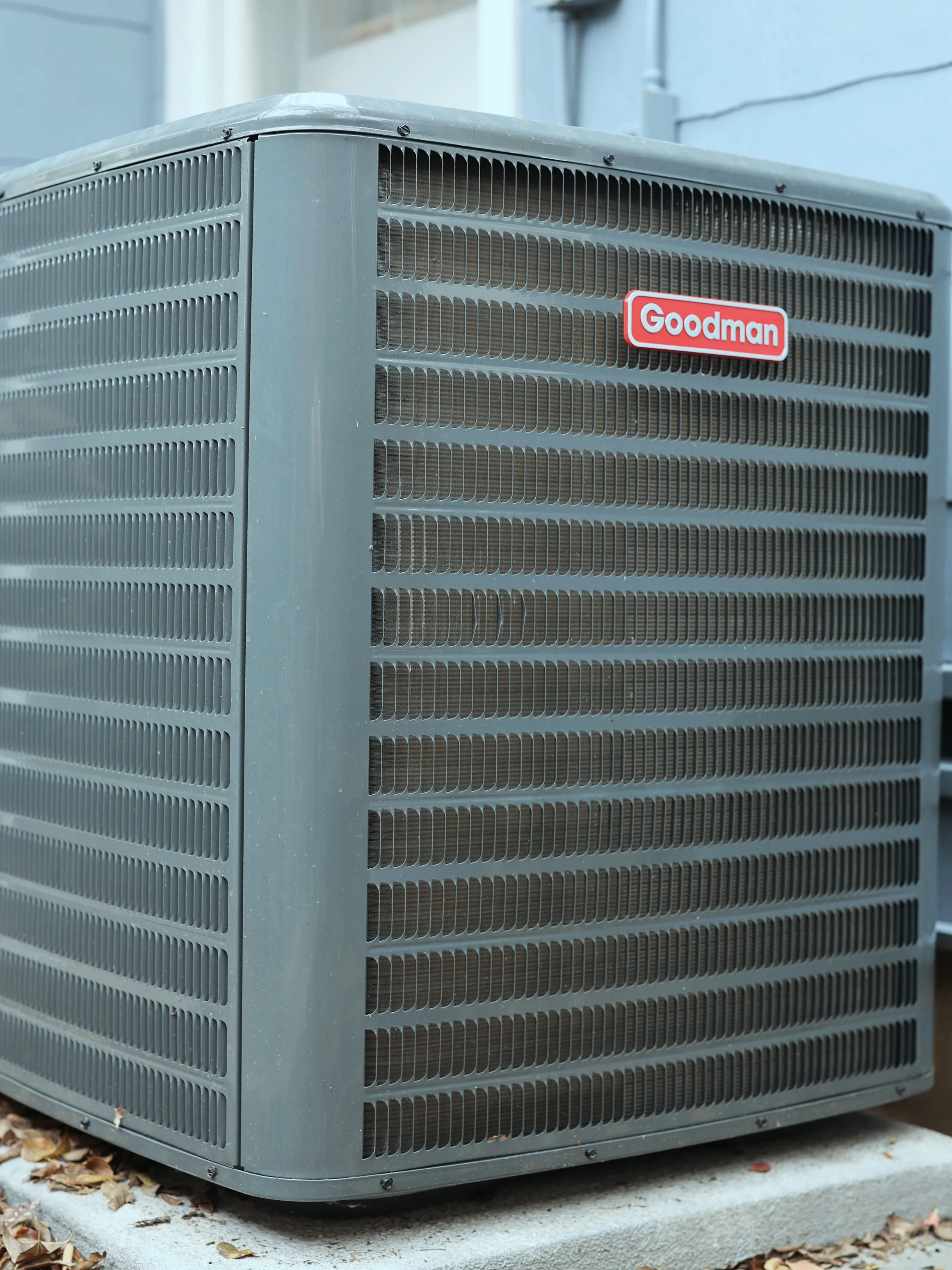 This is a newly replaced Goodman outdoor condenser heat pump unit that Avanelle Homes just performed a quality install at a great price for a homeowner in Alamo Heights, TX.