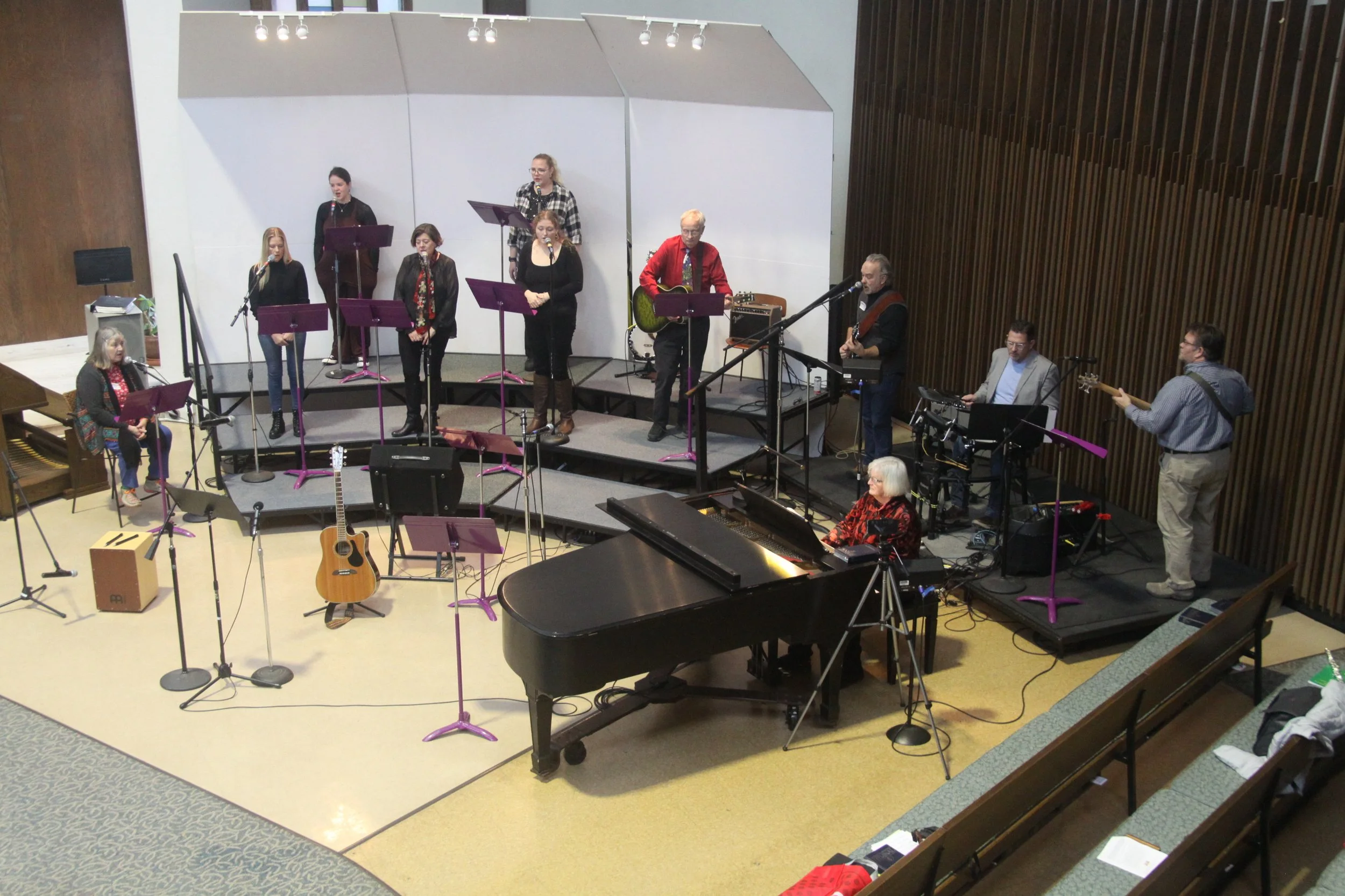 First United Methodist choir rehearsal.