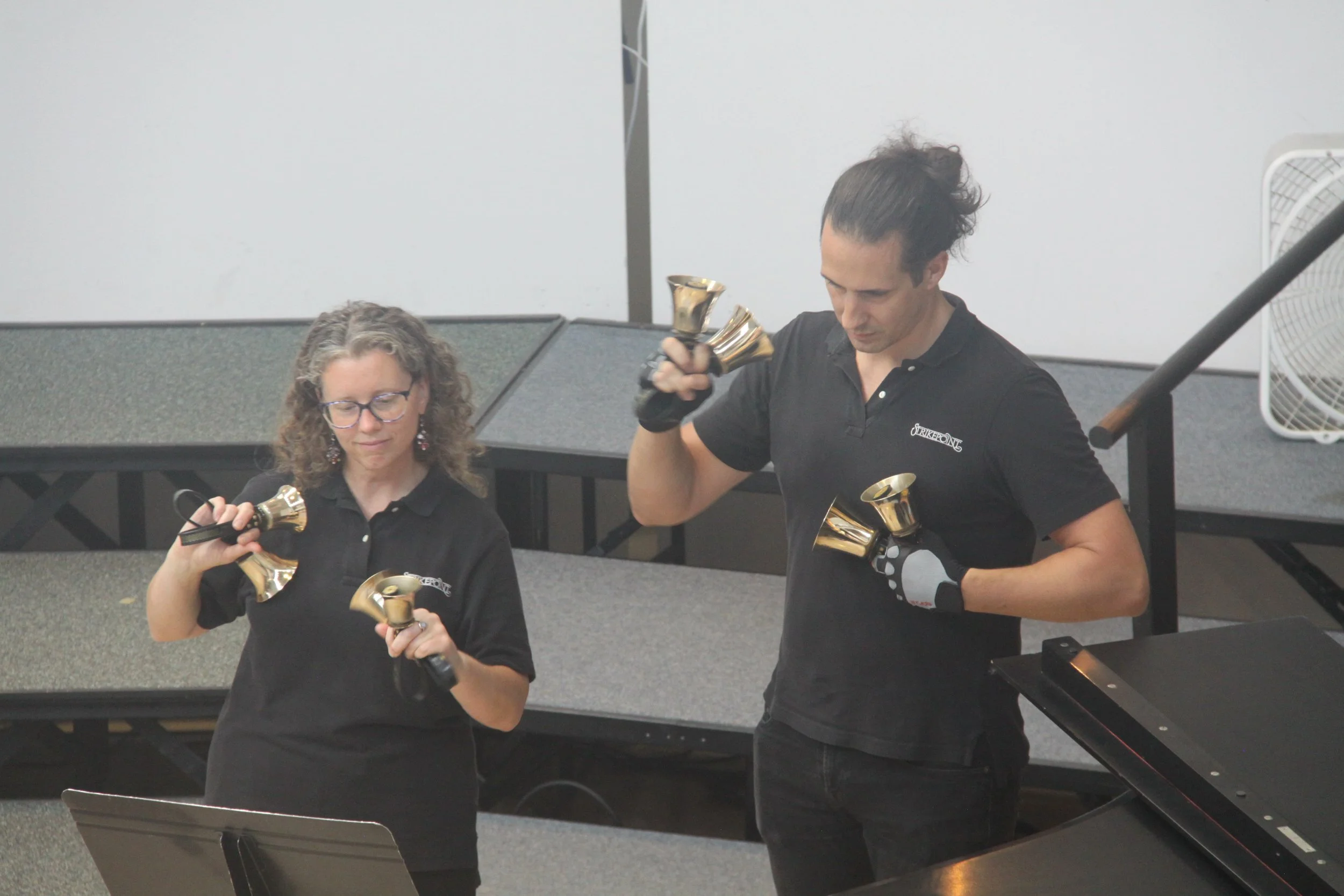 Strikepoint, First United Methodist's handbell group practicing.