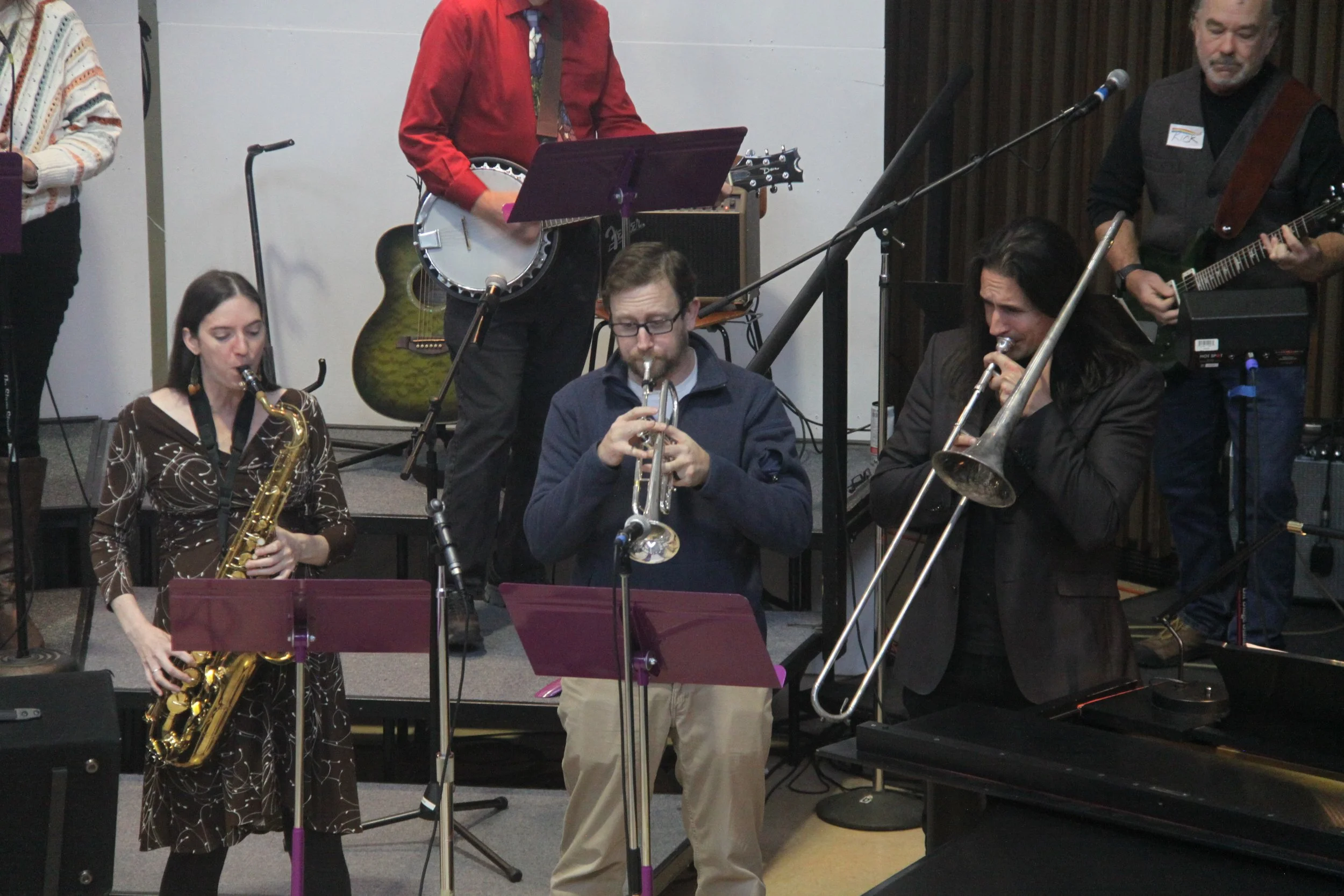 First United Methodist's band performing.