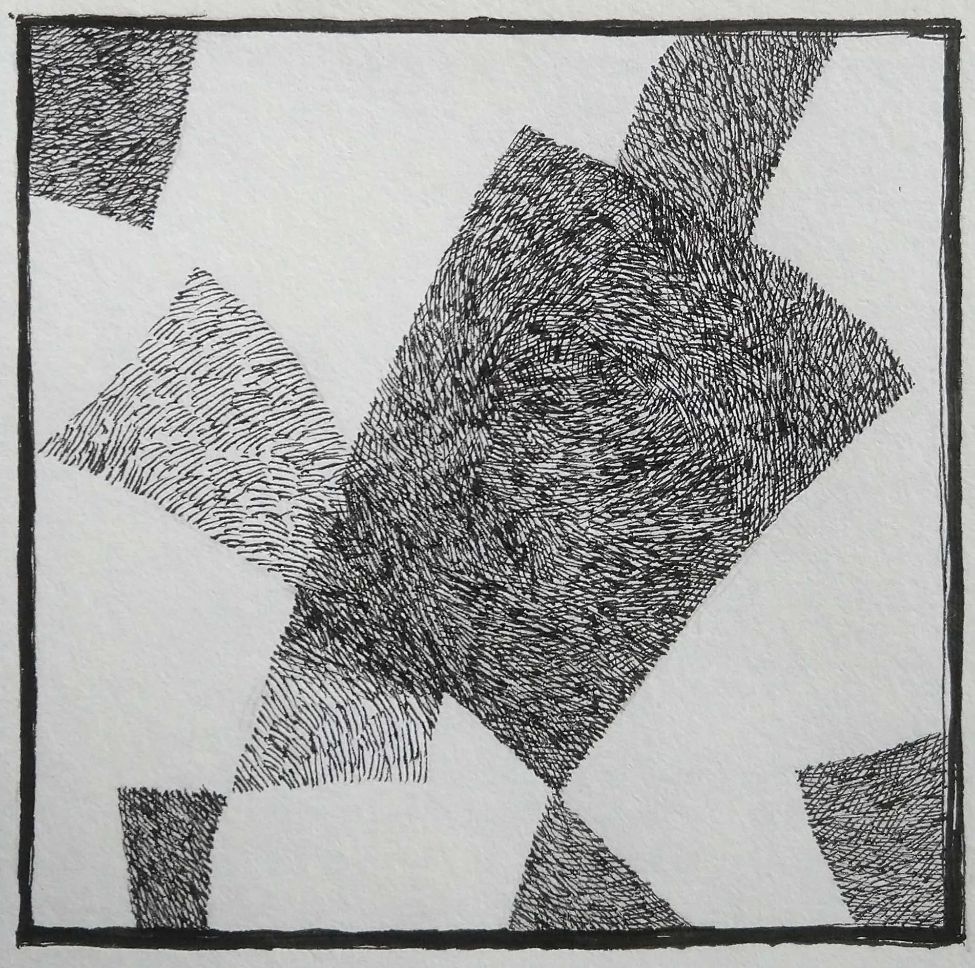 Ink Drawing Study 11 27 2024 9 X 9 cm. (3 ½” X 3 ½”)