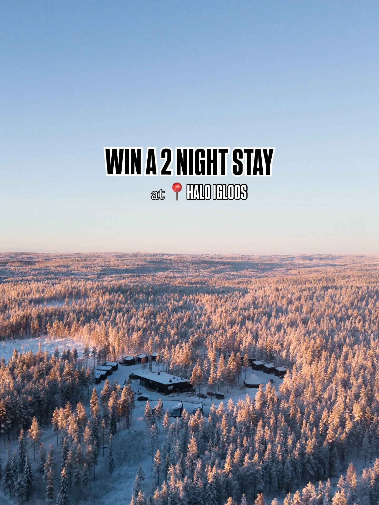 Win a 2 night stay at @haloigloos from January to March 2027.
All you have to do is go to our website and subscribe to our newsletter. 

Existing bookings will be fully refunded.
Winner will be announced in April 2026.

We wish you good luck 💙

#hal
