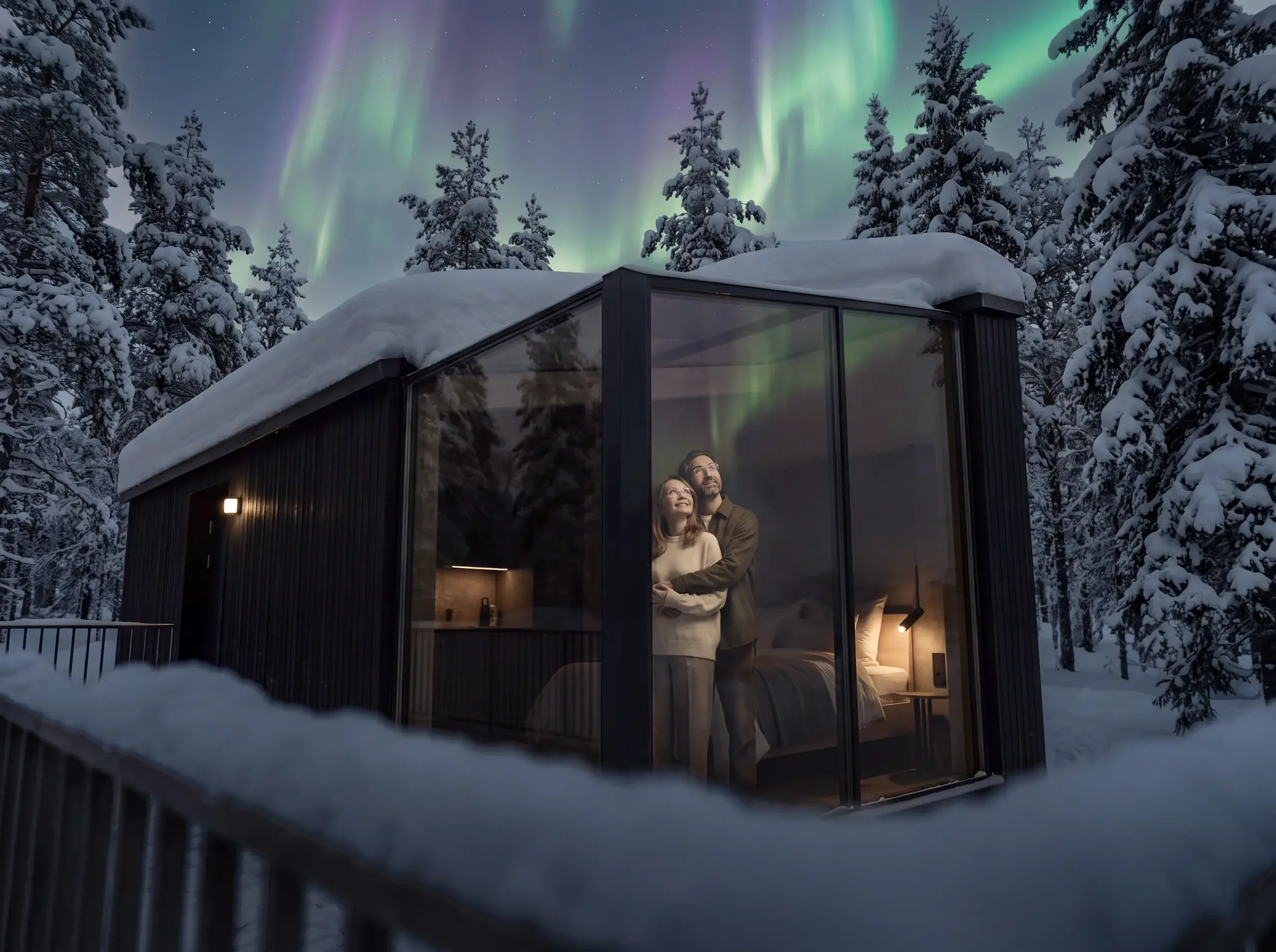 Halo riversidee igloo rovaniemi lapland northern lights