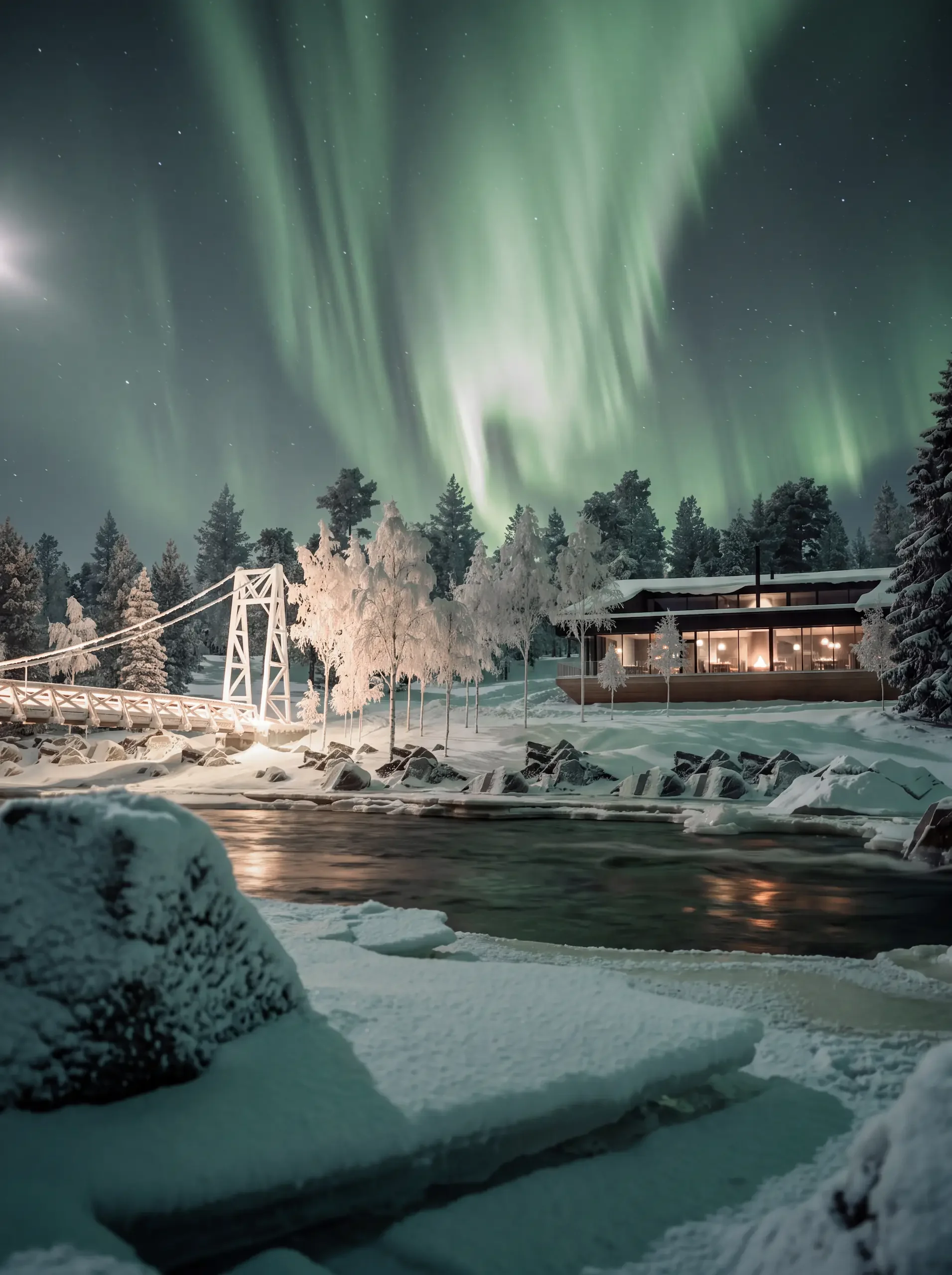 arctic sky deck observatorium northern light halo igloos riverside rovaniemi lapland