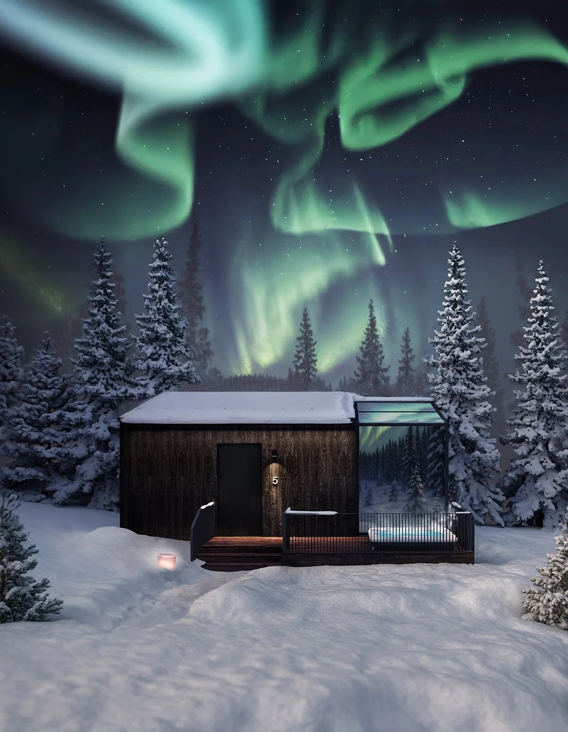 Halo Igloo from outside in Rovaniemi Lapland