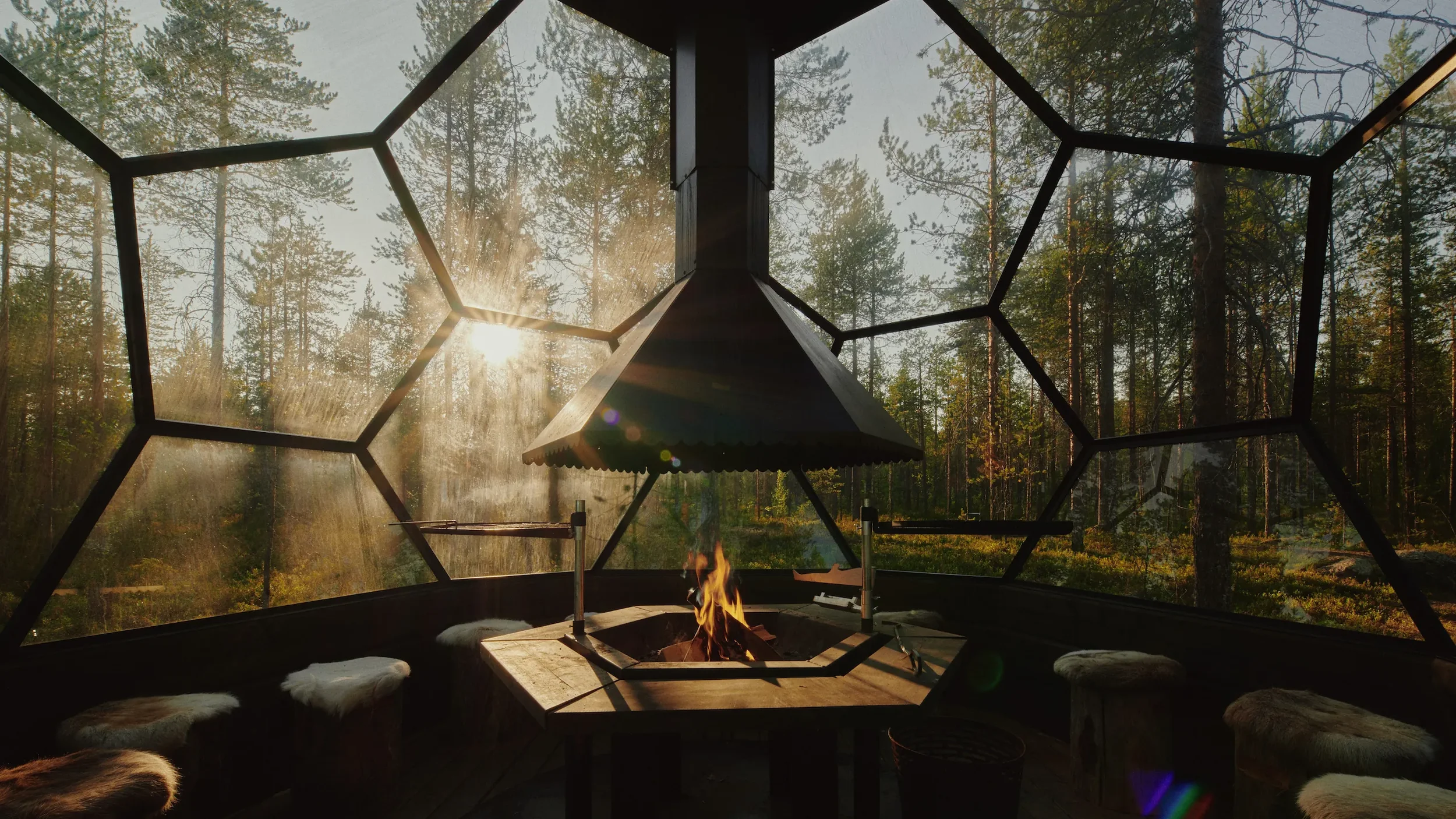Summer barbecue in the Glass Kota at Halo Igloos