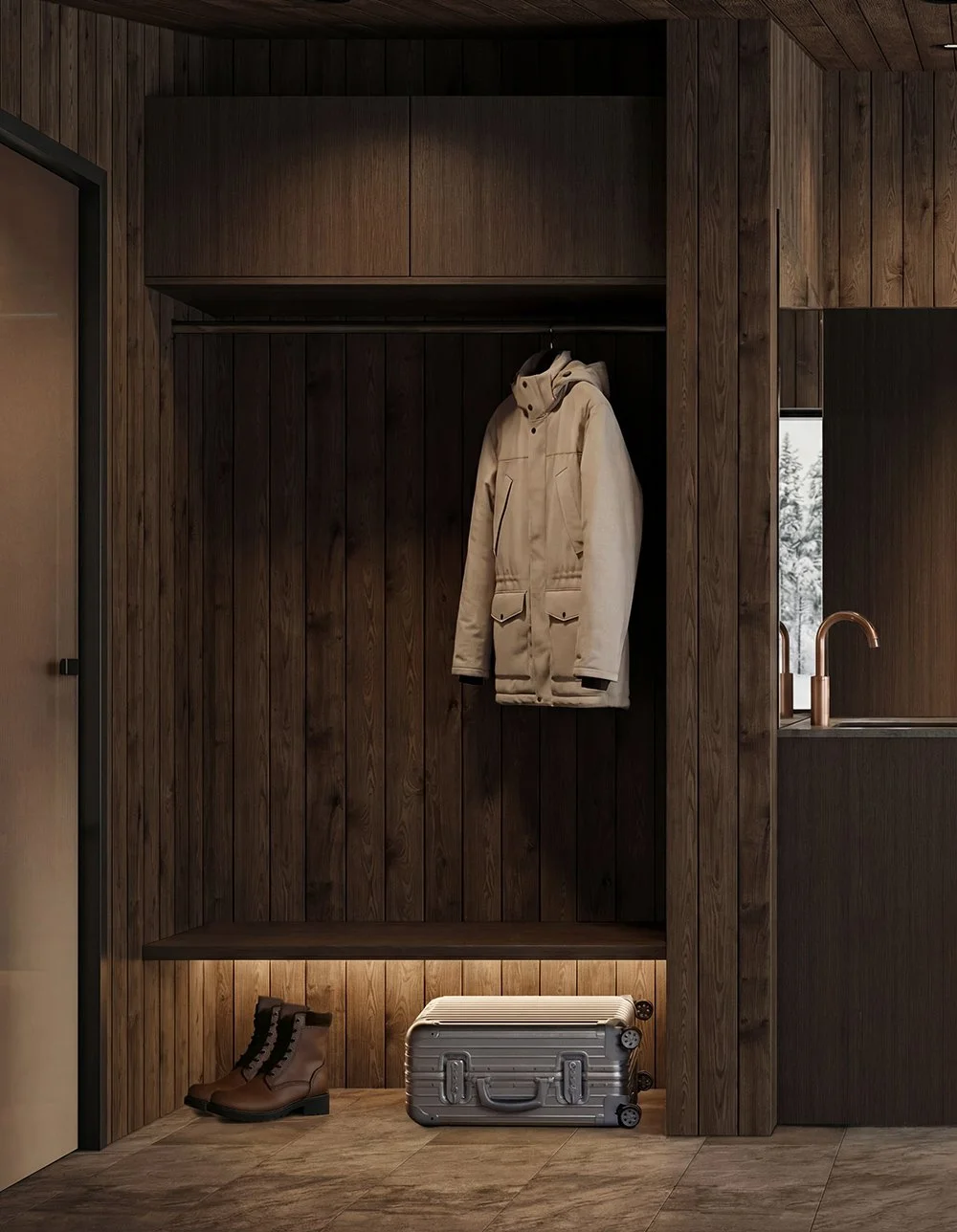 Built-in wardrobe and storage space