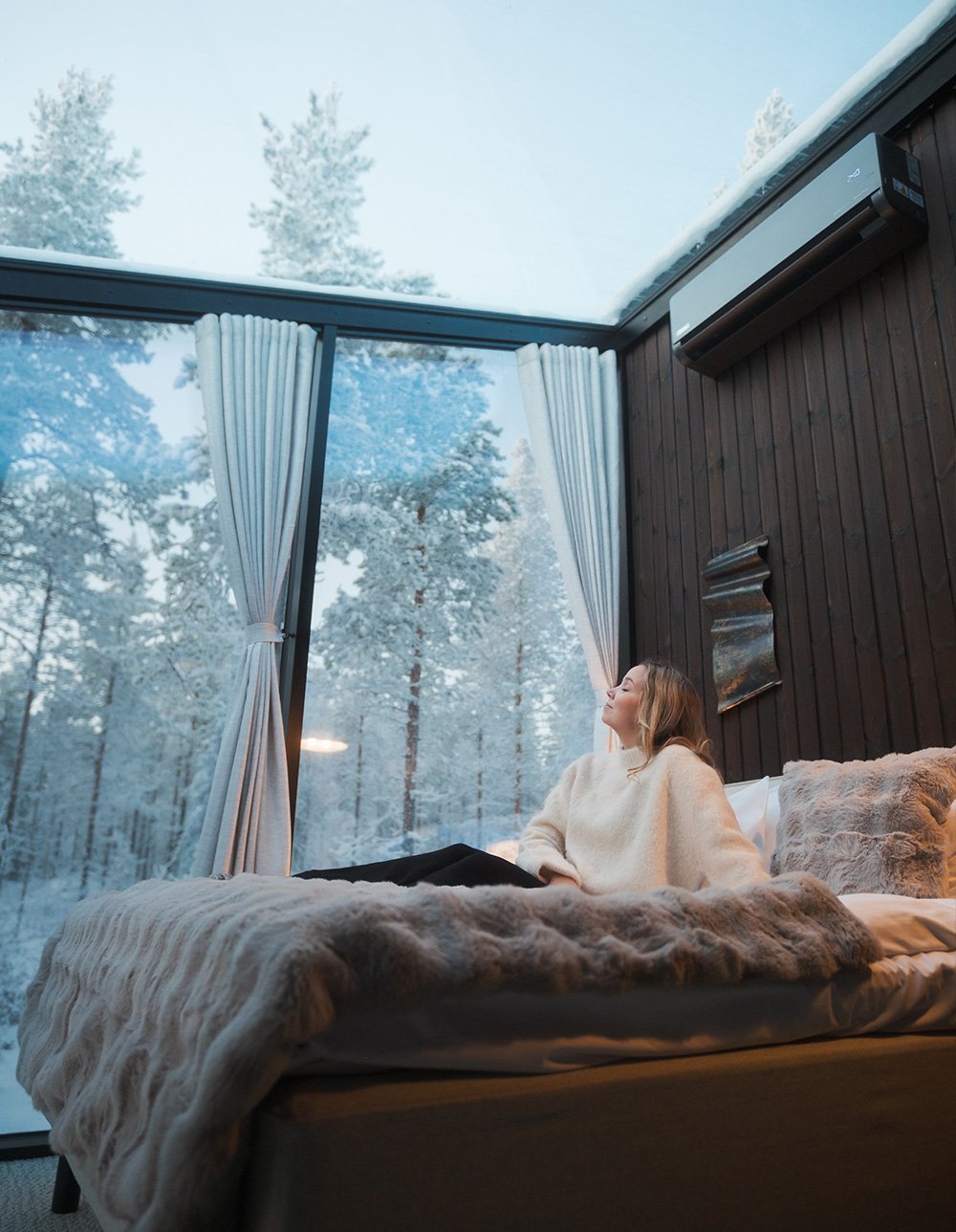 Reception desk at Halo Igloos in Rovaniemi, Lapland