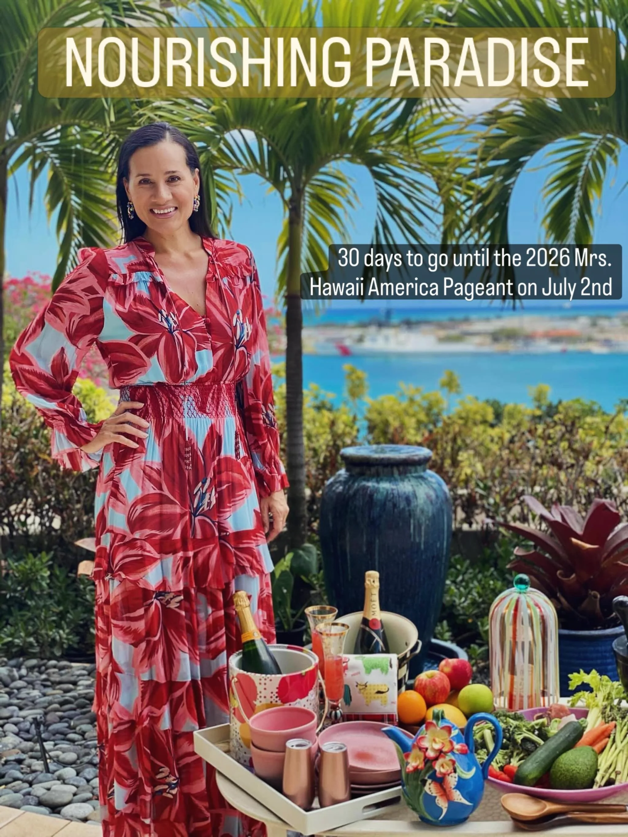 30 days to go until the 2026 Mrs. Hawaii America Pageant on July 2nd👸⭐️💛 
I&rsquo;m also celebrating an exciting milestone: it took over a year to trademark my new brand NOURISHING PARADISE and it was officially published in the Trademark Official 