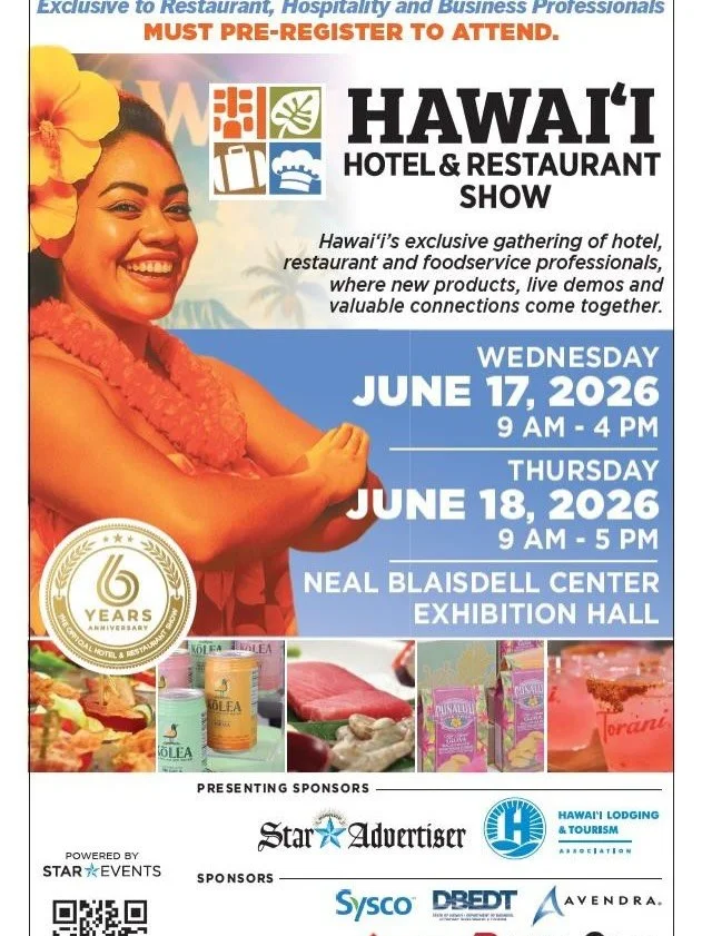 Please DM if you&rsquo;d like to come to my cooking demos at the main stage from 11:00 a.m. to 11:30 a.m. on both days. For everyone in the Hotel &amp; Restaurant Industry - please mark your calendars for The Hawaii Hotel &amp; Restauant Show on June