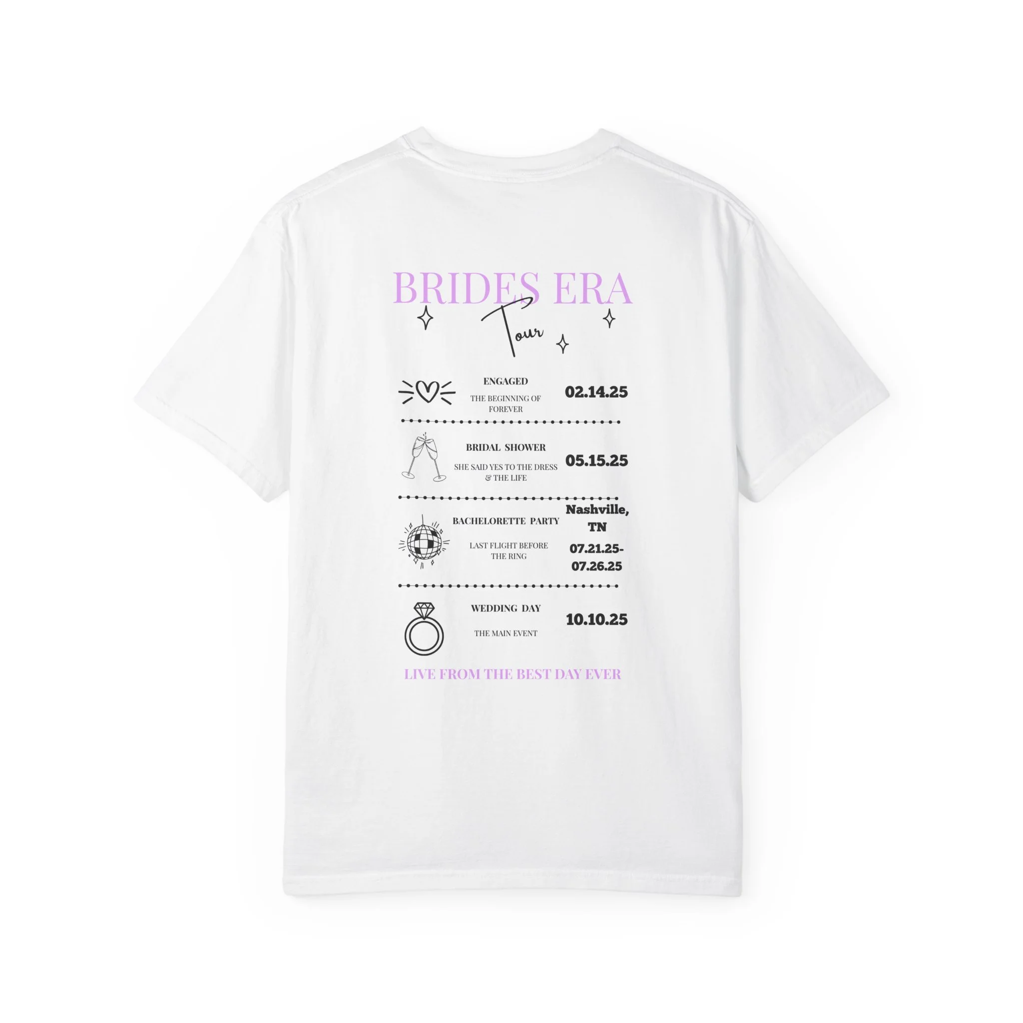 Brides Era Tour T-Shirt — Bachelorette Bridal Party Tee with Tour Dates